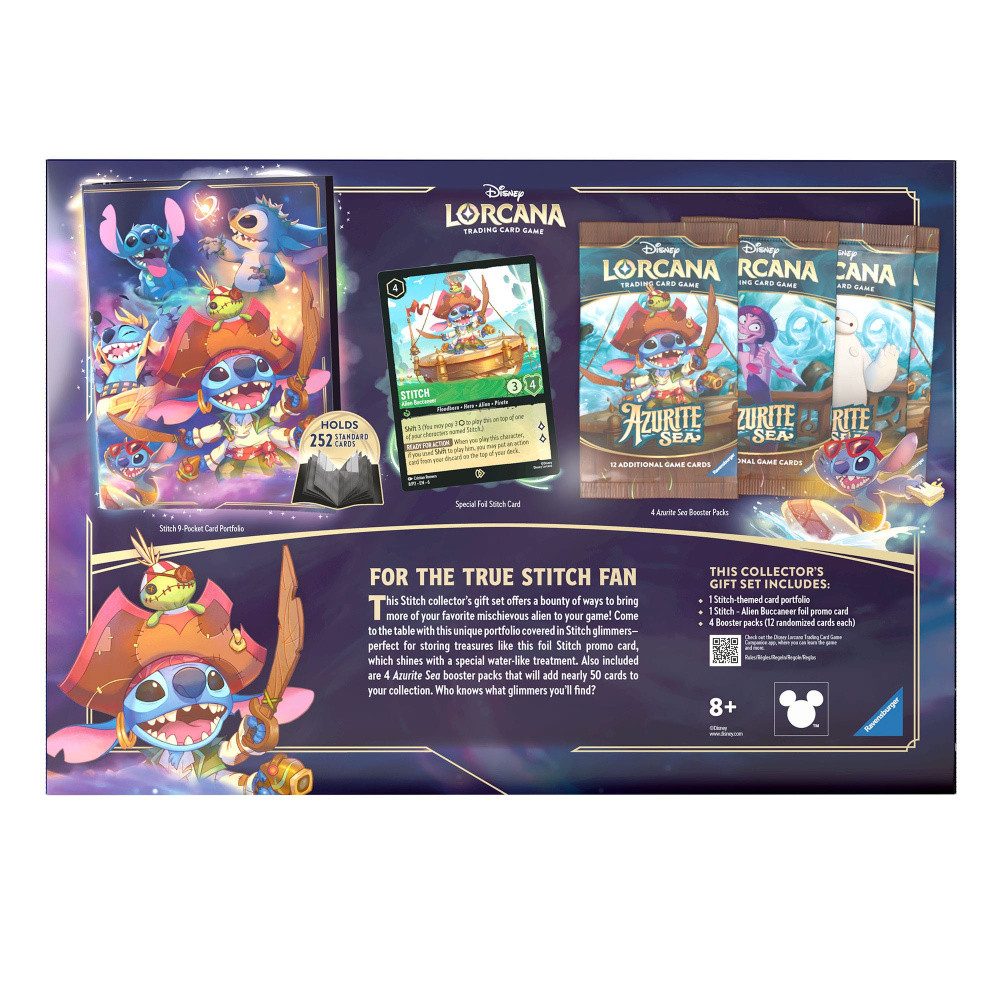 Ravensburger Sammelkarte Disney Lorcana TCG Azurite Sea Geschenk-Set Stitch *Englische Edition*