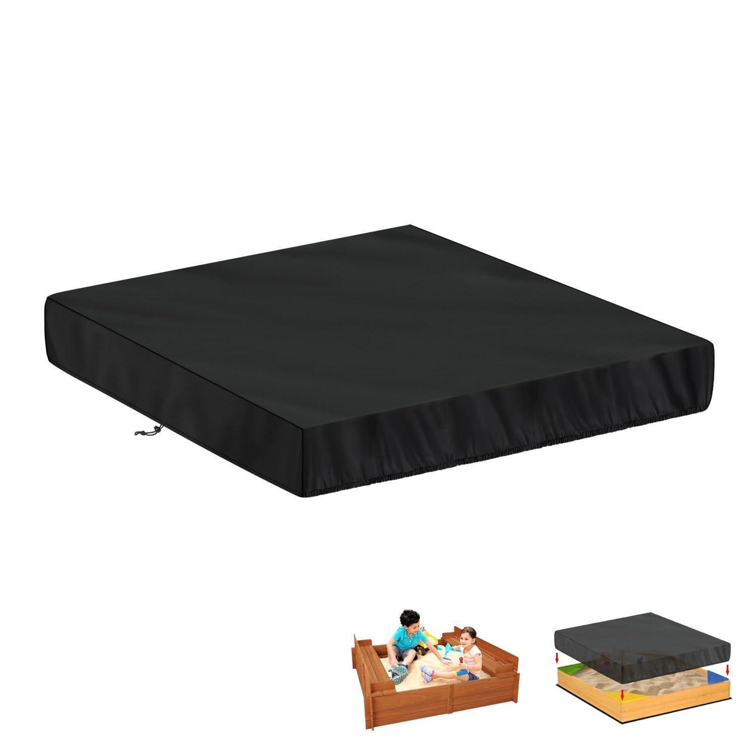 LuxusKollektion Sandkasten-Abdeckplane Sandkastenabdeckung 420D Oxford wasserdicht Schutzhülle 120x120x20cm