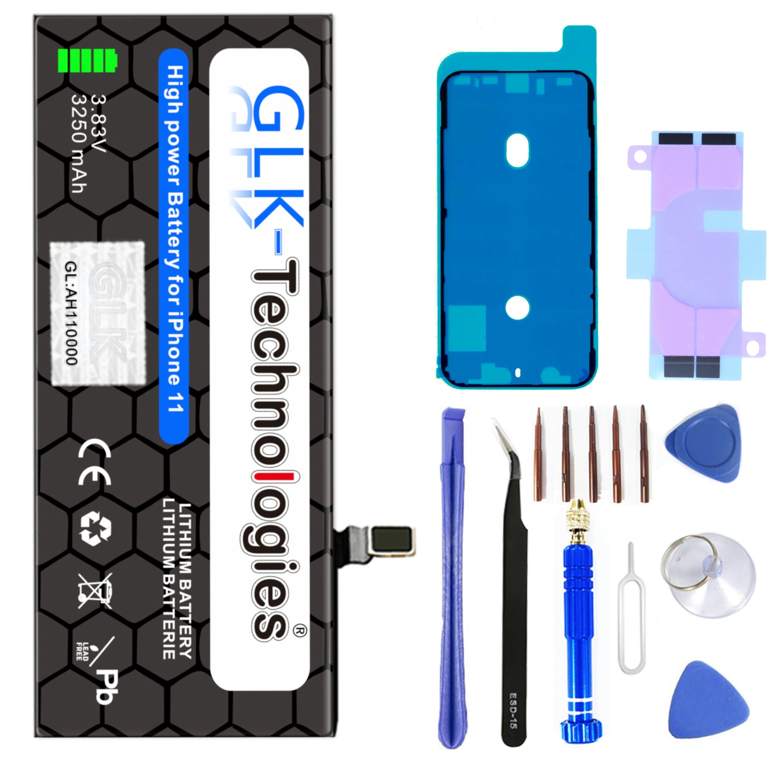 GLK-Technologies kompatibel mit Apple iPhone 11 inkl. Werkzeug Set Smartphone-Akku 3250 mAh (3,83 V)