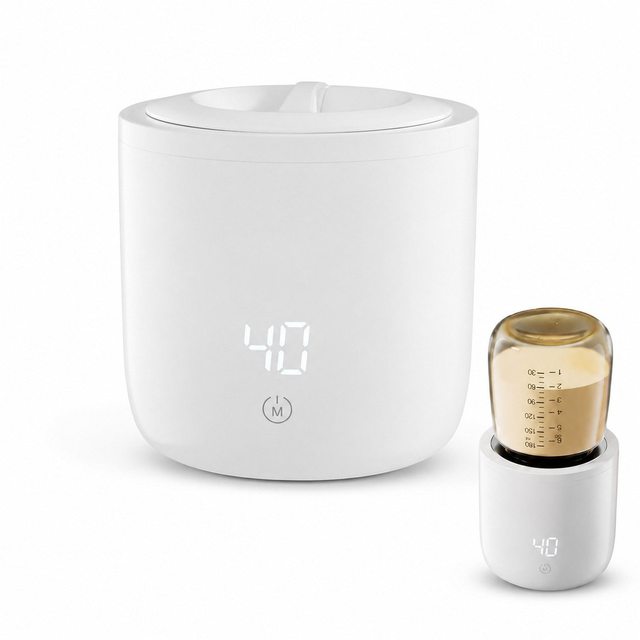 Tekoo Babyflaschenwärmer Tragbarer Flaschenwärmer Baby Akku 5000mAh, Kabellos, 4 Temp-Stufen, Kabellos, 4 Temperaturstufen, IPX6 Wasserdicht, 60W Schnellheizung
