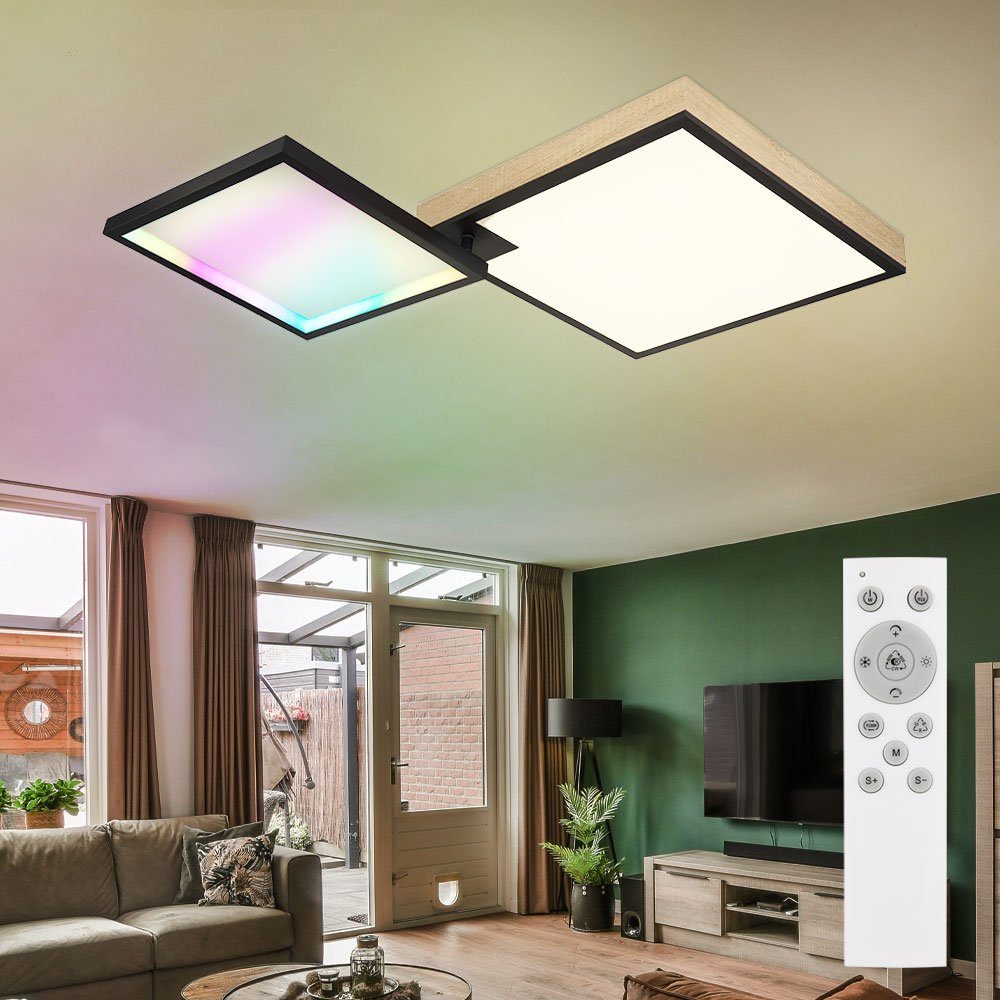 Globo LED Deckenleuchte, Wohnzimmer Deckenleuchte LED Dimmbar Fernbedienung RGB Farbwechsler | Deckenlampen