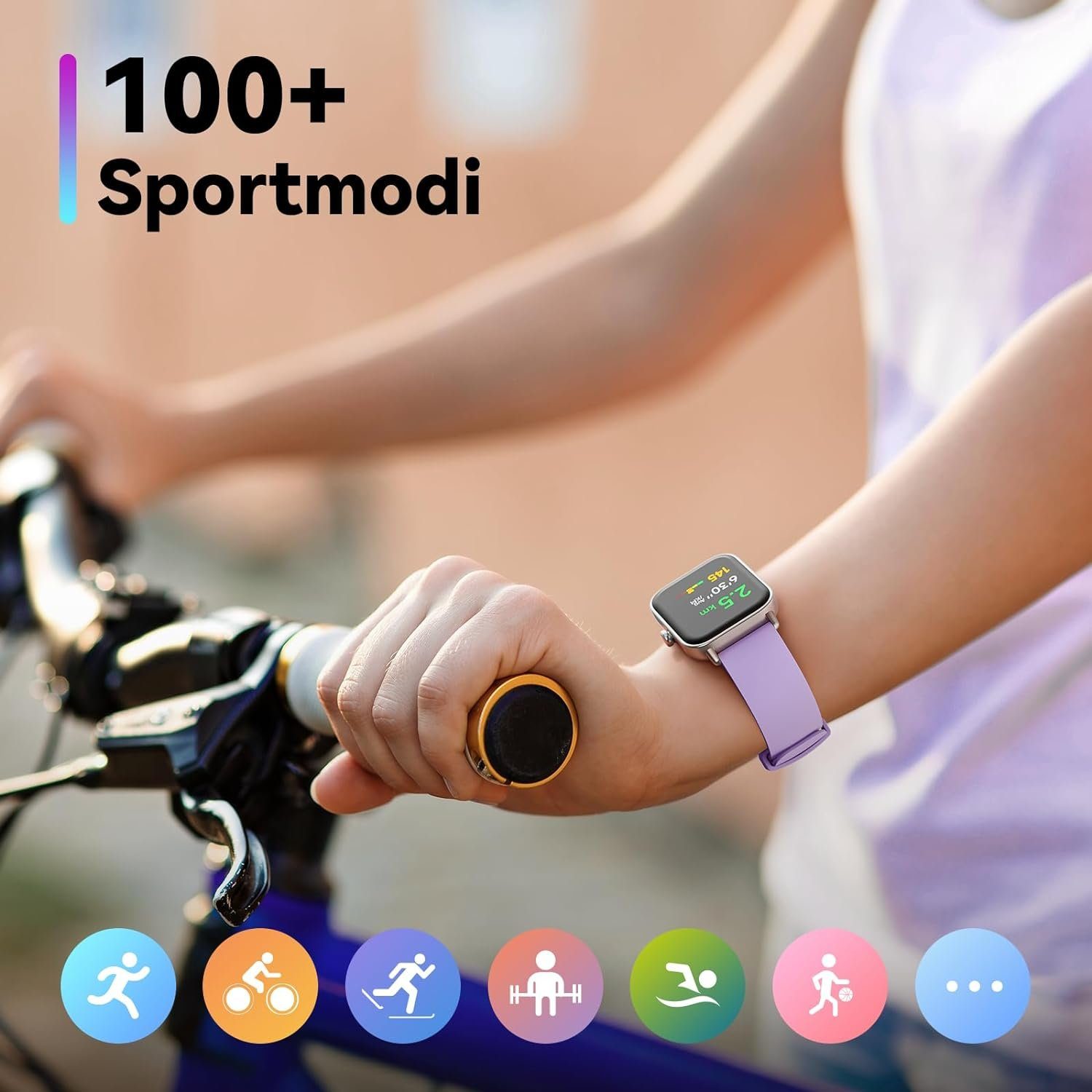 ENOMIR Heart rate tracking Smartwatch (1,8 Zoll, Android iOS), Uhren mit  100+ Sport Fitnessuhr IP68 Wasserdicht 24H Herzfrequenz SpO2