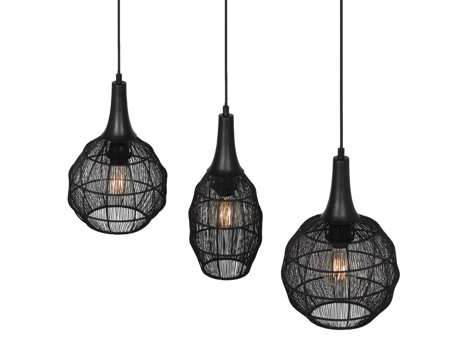 TRIO Leuchten LED Pendelleuchte, Dimmfunktion, LED wechselbar, warmweiß, dreiflammig Drahtgeflecht hängend über Esstisch & Kochinsel, B: 86cm