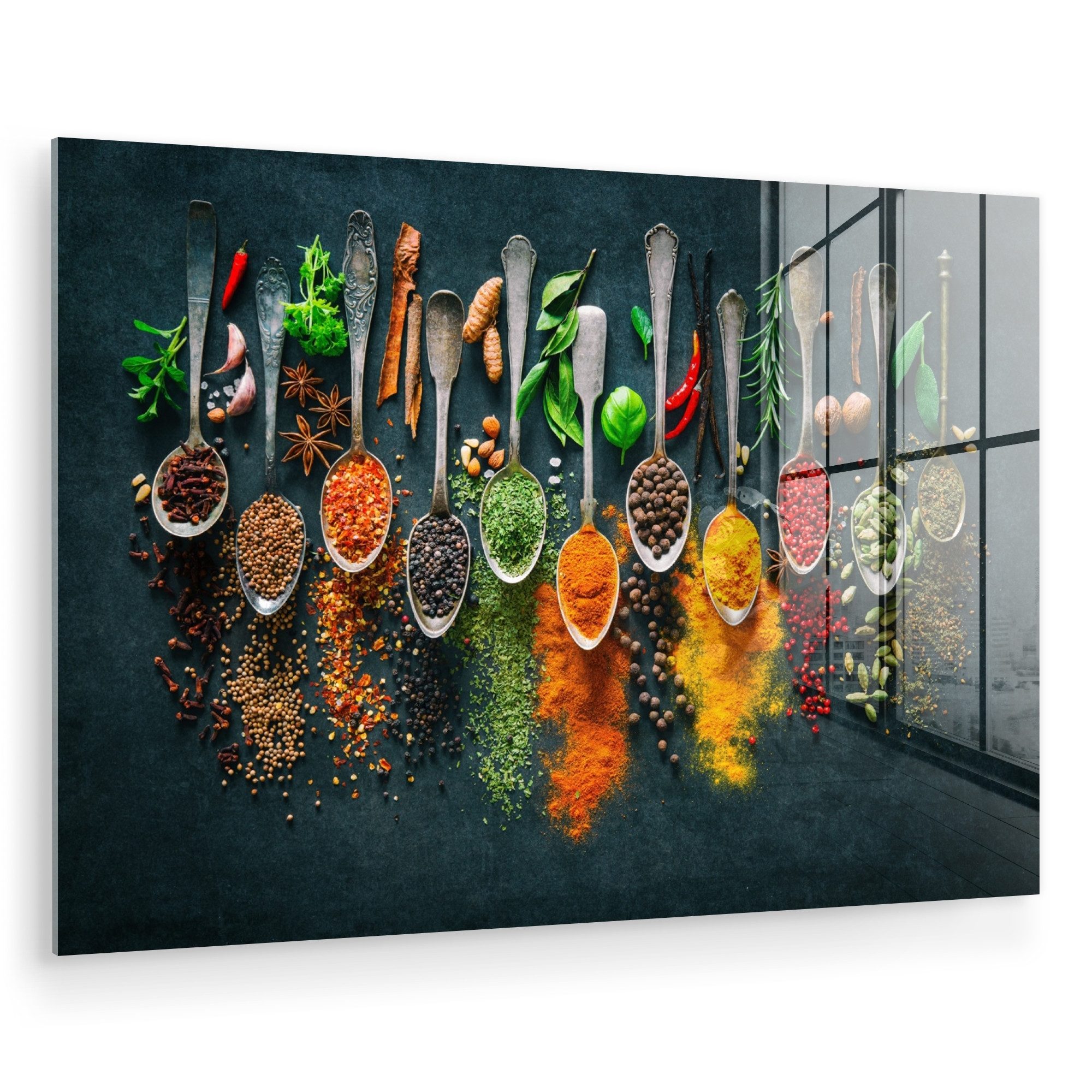 MuchoWow Acrylglasbild Löffel - Gewürze - günstig online kaufen