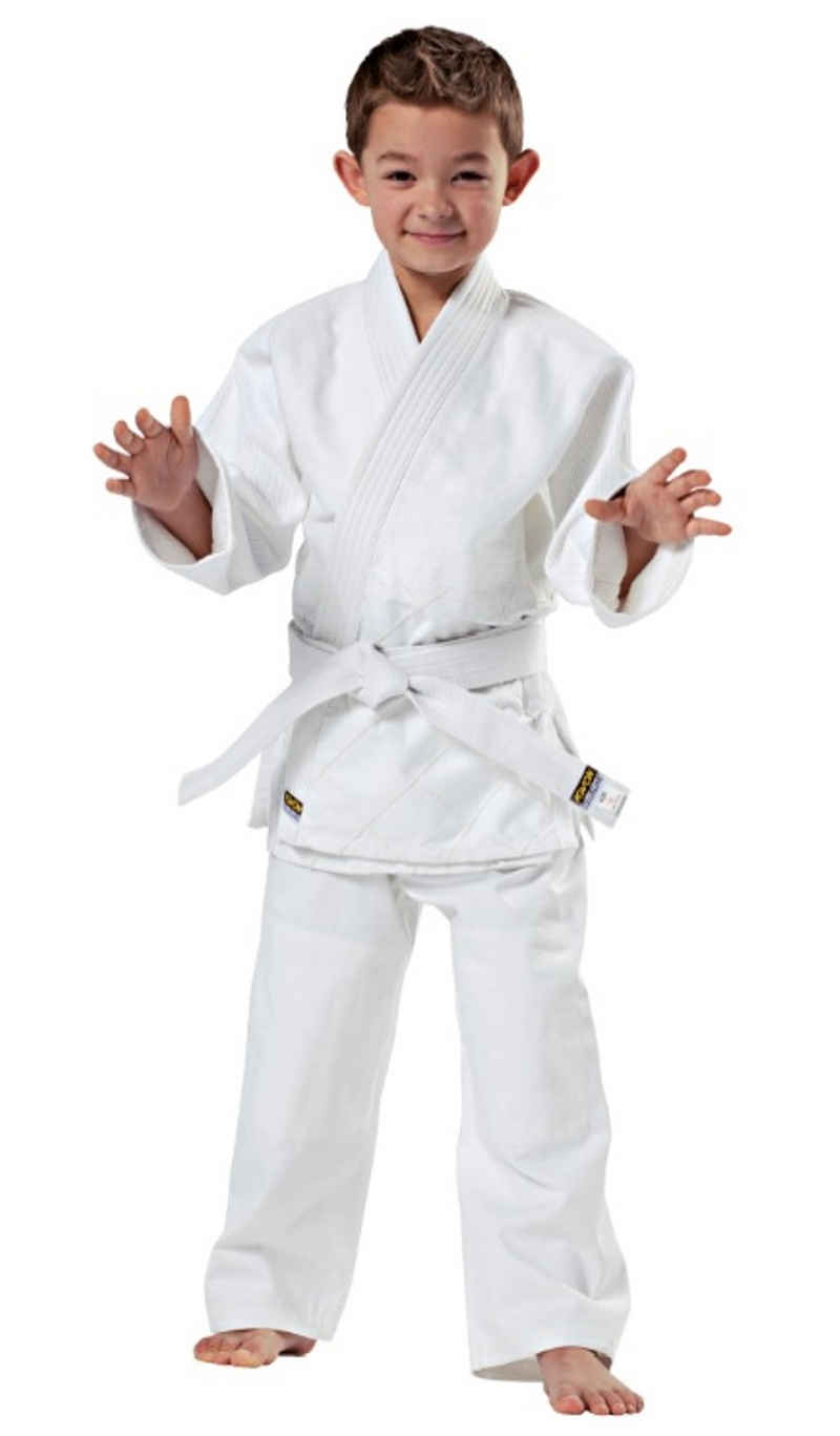 KWON Judoanzug Randori Judo Anzug mit Gürtel Hose und Jacke Club Line (Komplett, 3-Teilig), Kinder, Erwachsene, Größen: 120 - 200 cm, weiß, 8,5 OZ, Jiu Jitsu, Ju Jutsu
