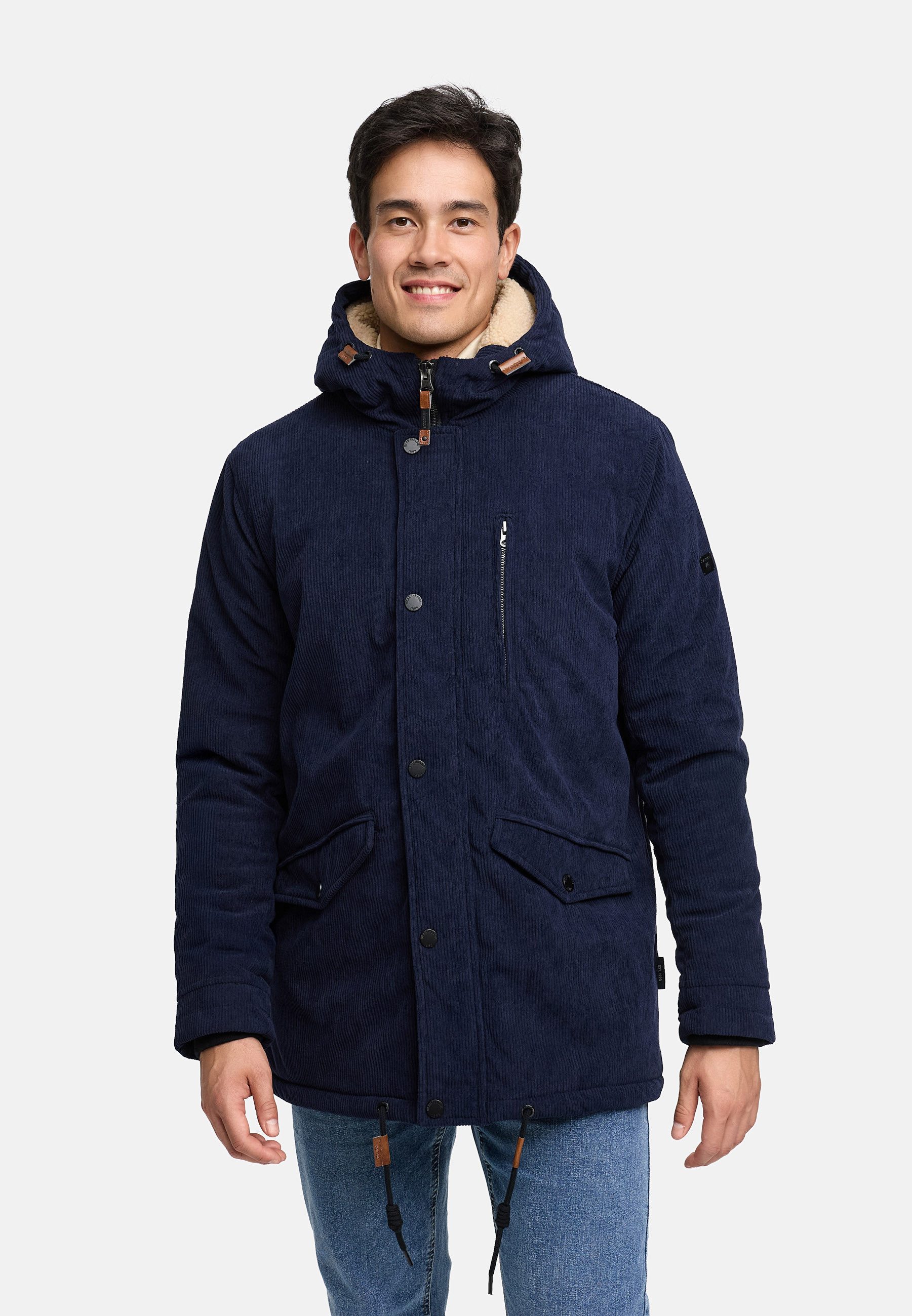 Indicode Winterjacke Herren INLedley Jacke Winter Herrenjacke Mit warmem Teddyfutter und verstellbarer Kapuze