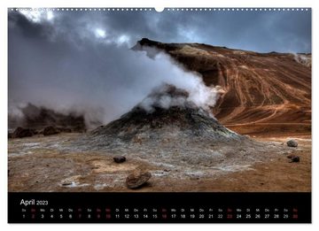 CALVENDO Wandkalender Quer durch Island (Premium, hochwertiger DIN A2 Wandkalender 2023, Kunstdruck in Hochglanz)