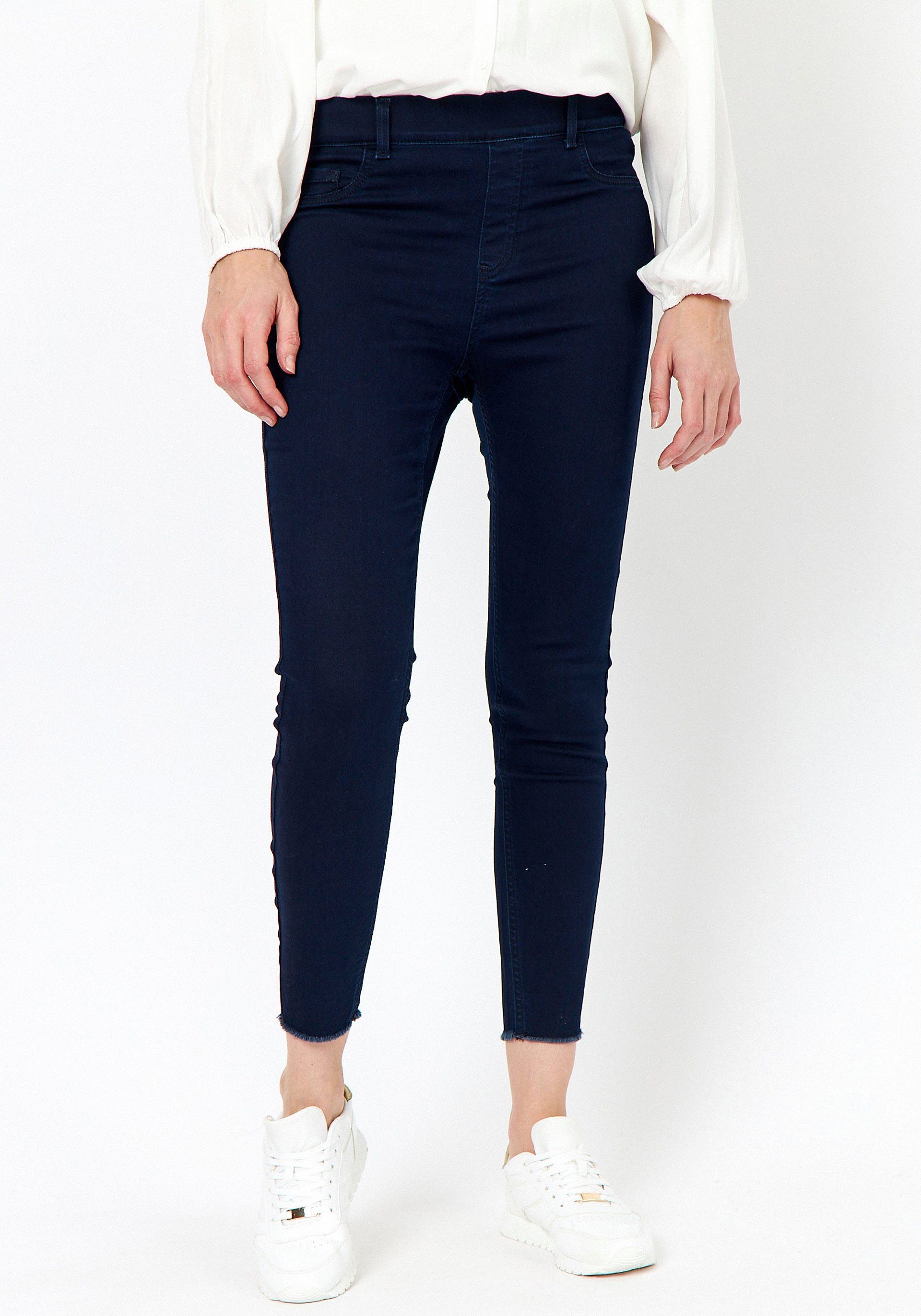 soyaconcept 7/8-Jeggings SC-NADIRA1 mit offener Saumkante navy