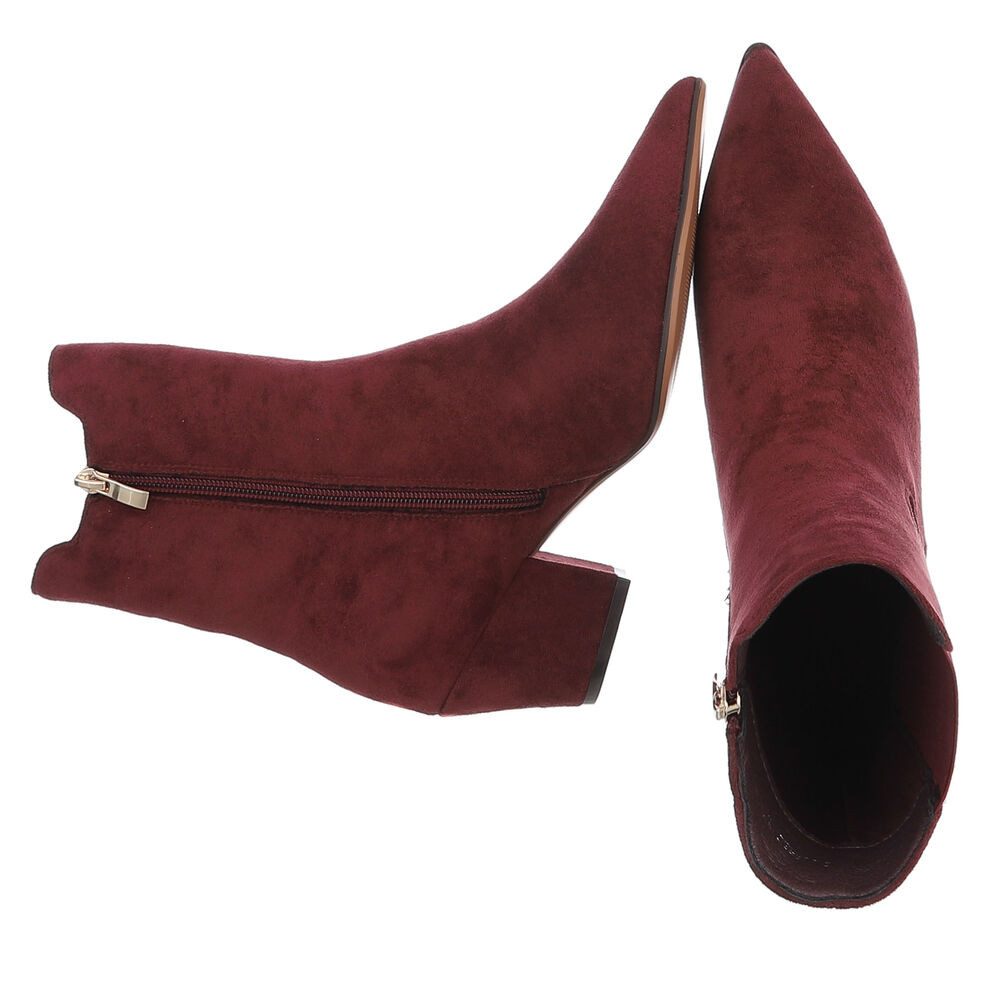 Ital-Design Damen Kniehochstiefel mit Blockabsatz, Schlupfform Chelseaboots (92078825) Blockabsatz Stiefeletten in Weinrot