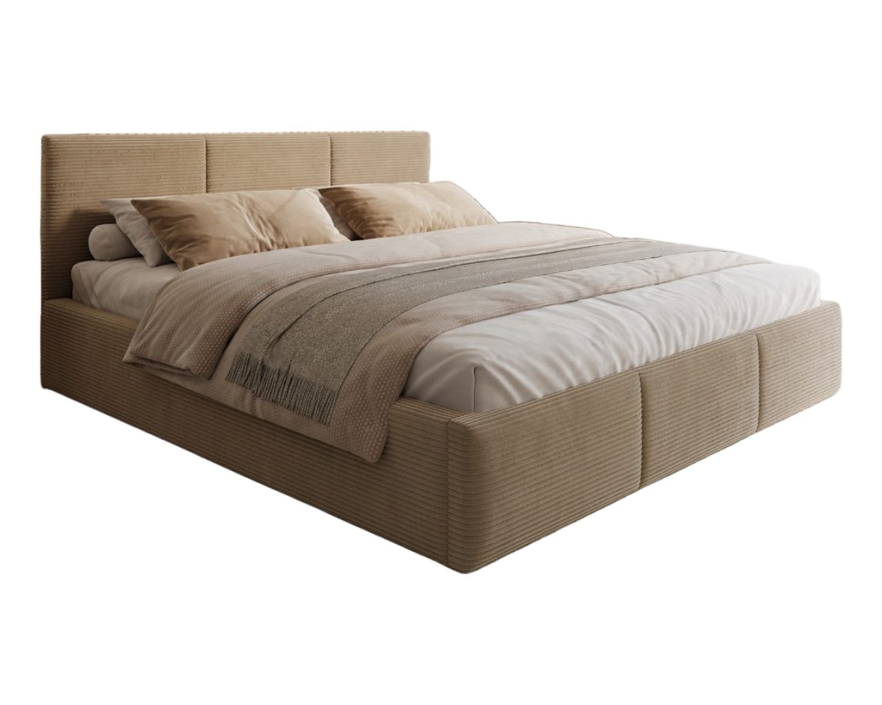 thematys Polsterbett mit Bettkasten & Lattenrost – Stauraumbett Cord 120x200–180x200 (Optional mit 28 cm H3/H4 Taschenfederkern oder 23 cm Taschenfederkern-Matr – Bild 5 von 5