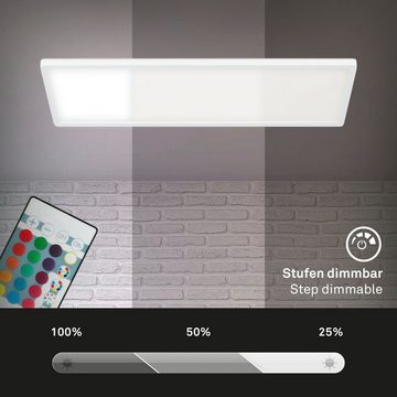 Briloner Leuchten LED Panel 7404016 SLIM, LED fest integriert, Farbwechsler, Kaltweiß, Neutralweiß, Tageslichtweiß, Warmweiß, Deckenlampe, 58x20x3cm, Weiß, 22W, Wohnzimmer, Schlafzimmer, Küche