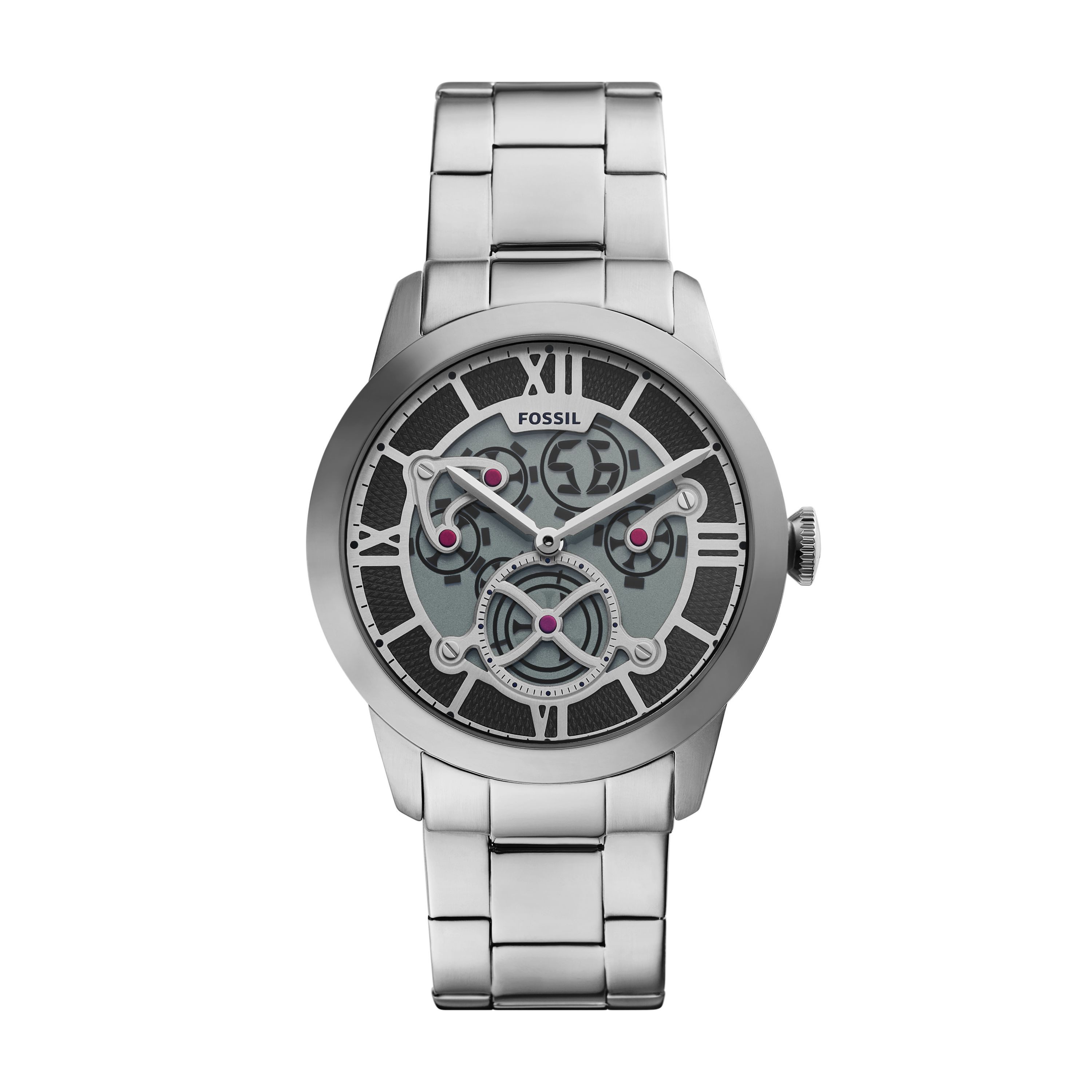 Fossil Quarzuhr Townsman FS6192, Armbanduhr, Edelstahlarmband, digital, analog