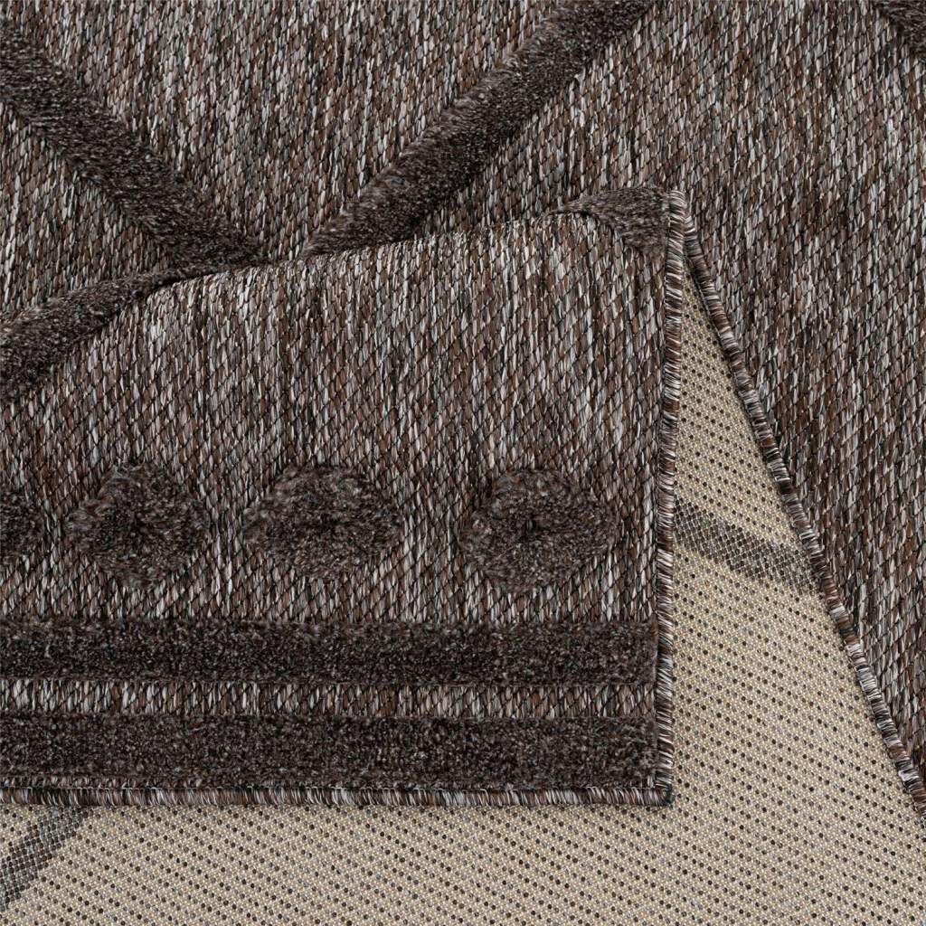 Teppich In-& Outdoorteppich Santorini 58578, City, rechteckig, für mm, Höhe: UV-beständig Küche, & Raute-Optik, Balkon, 3D-Effekt, anthrazit Flur Terrasse, 5 Carpet Wetterfest