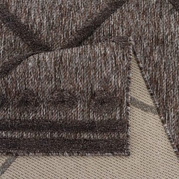 Teppich In-& Outdoorteppich Santorini 58578, 3D-Effekt, Raute-Optik, Carpet City, rechteckig, Höhe: 5 mm, Wetterfest & UV-beständig für Terrasse, Balkon, Küche, Flur