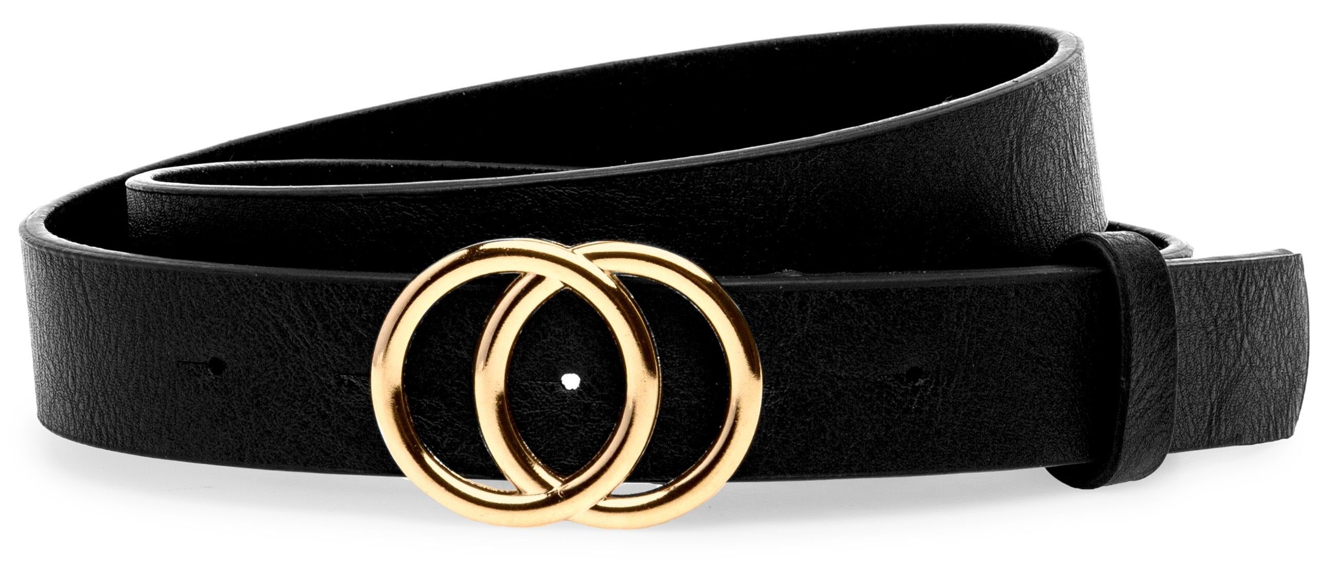 Caspar Synthetikgürtel GU322 eleganter Damen Hüftgürtel mit Doppel Ringschnalle. € 22,95