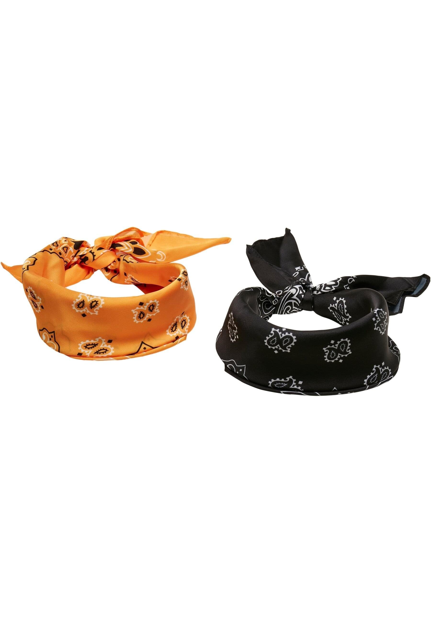 URBAN CLASSICS Loop Unisex Satin 2-Pack, Bandana black/orange (1-St)