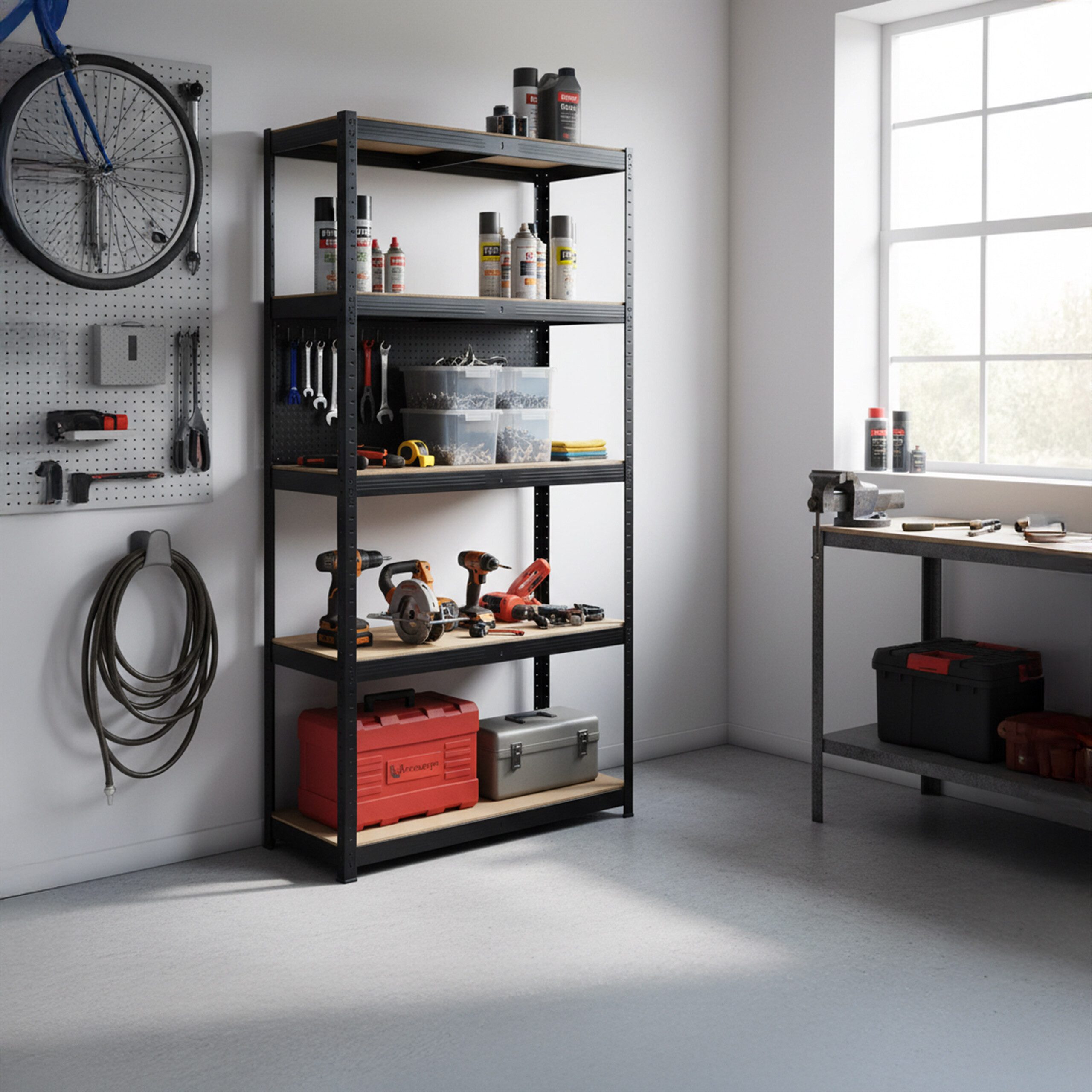 relaxdays Schwerlastregal 5 Böden versch. Größe, 30 x 60 x 180 cm günstig online kaufen