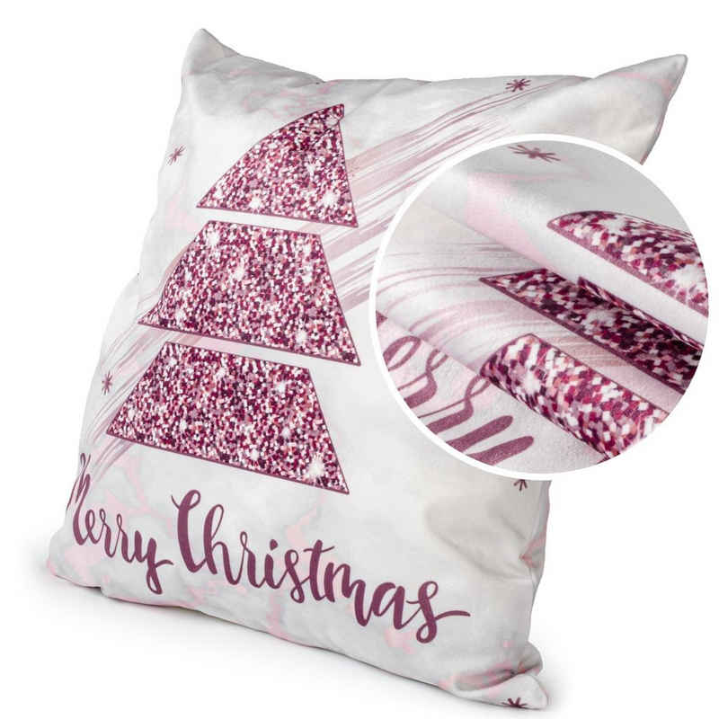 ANRO Dekokissen Kissenbezug Kissenhülle Deko Kissen Weihnachten mit oder ohne Füllung, Textil