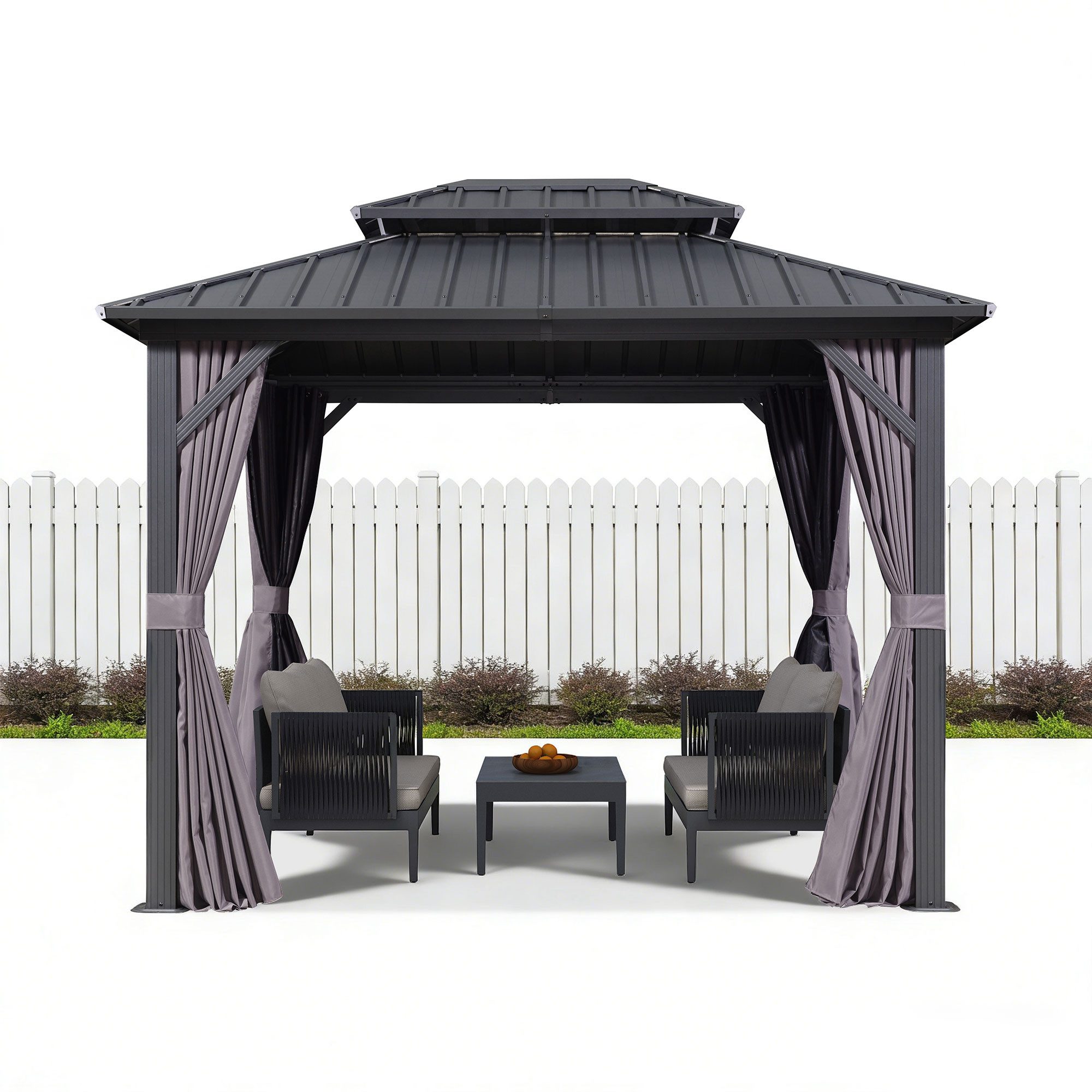 PURPLE LEAF Pavillon Günstiger Gartenpavillon, (1 Pavillon, mit Vorhängen und Moskitonetz), Wasserdicht, UV-beständig, Privatsphärenschutz