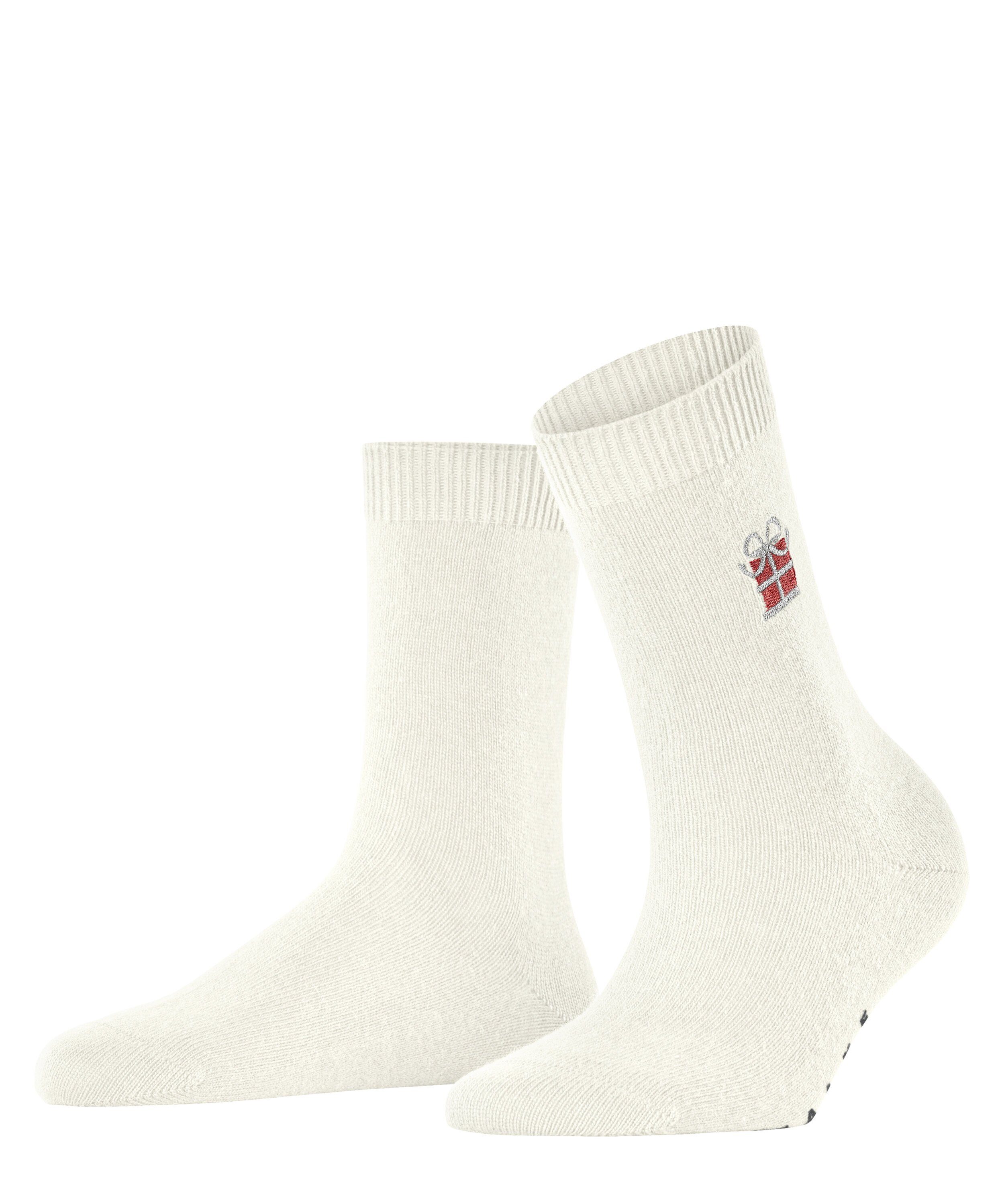 (1-Paar) (2040) Wool X-Mas off-white Cosy Socken Gift FALKE