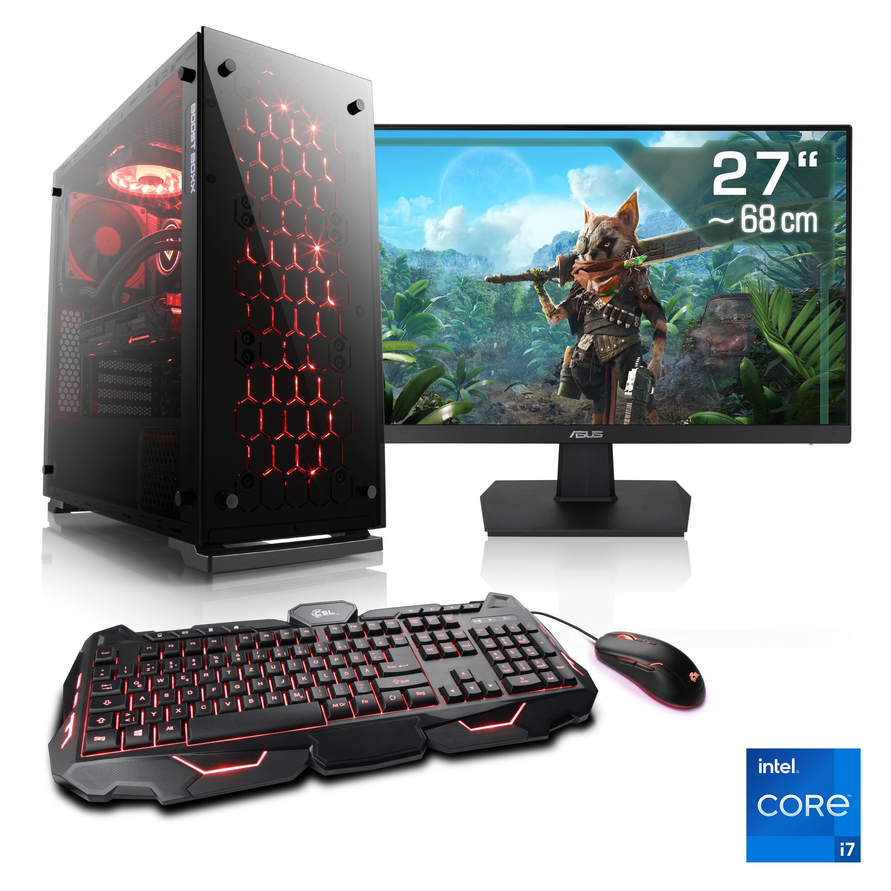 CSL HydroX V27126 Gaming-PC-Komplettsystem (27", Intel® Core i7 12700F, GeForce RTX 3060, 16 GB RAM, 1000 GB SSD)