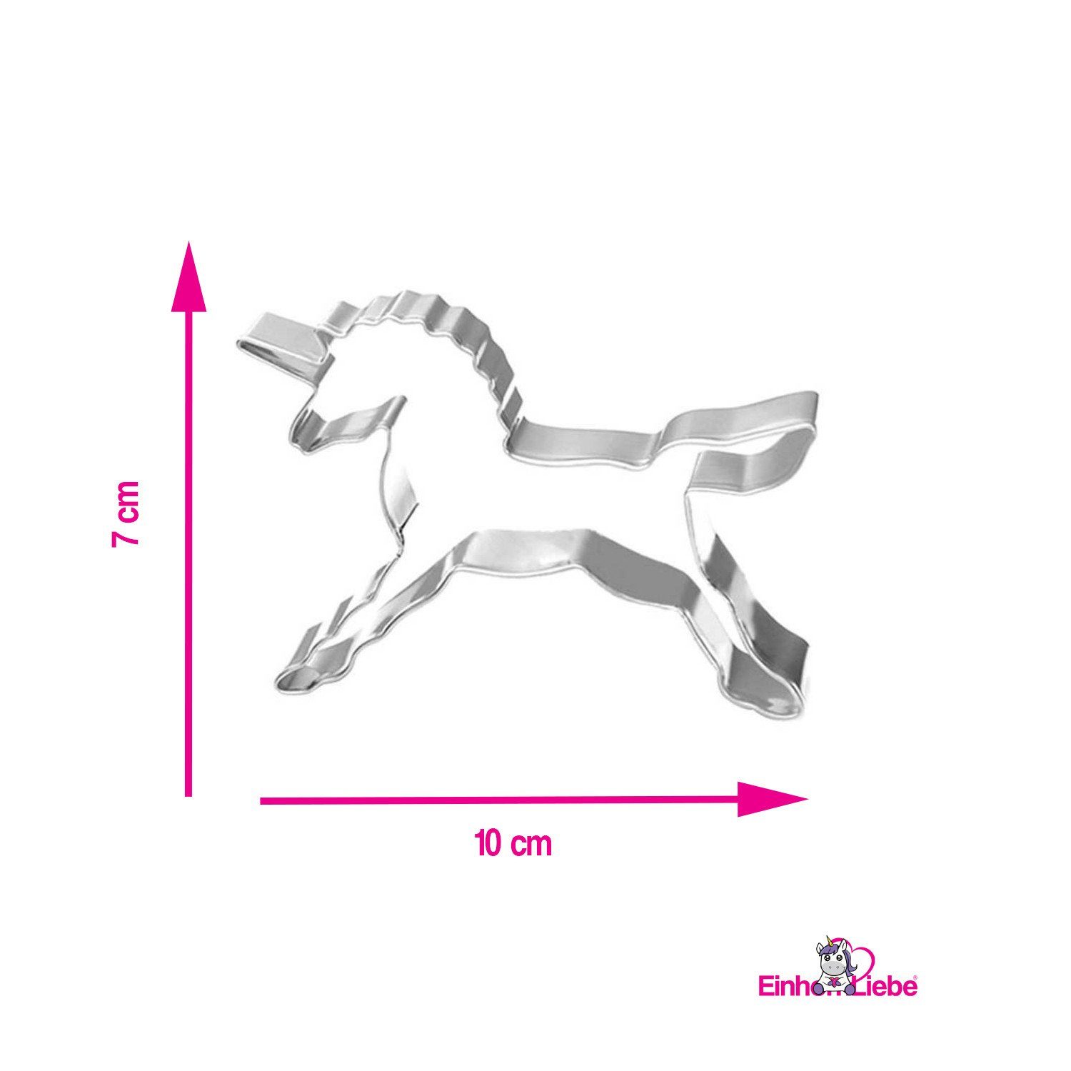 EinhornLiebe Ausstechform Keks Ausstecher 4er Set - Einhorn, Stern, Regenbogen, Einhornkopf, Edelstahl, (4-St) – Bild 5 von 5