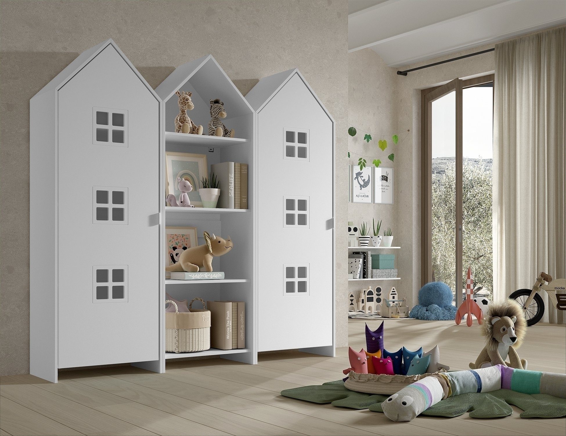 Vipack Kleiderschrank in Korpus Weiß / Front Weiß u. Weiß, MDF