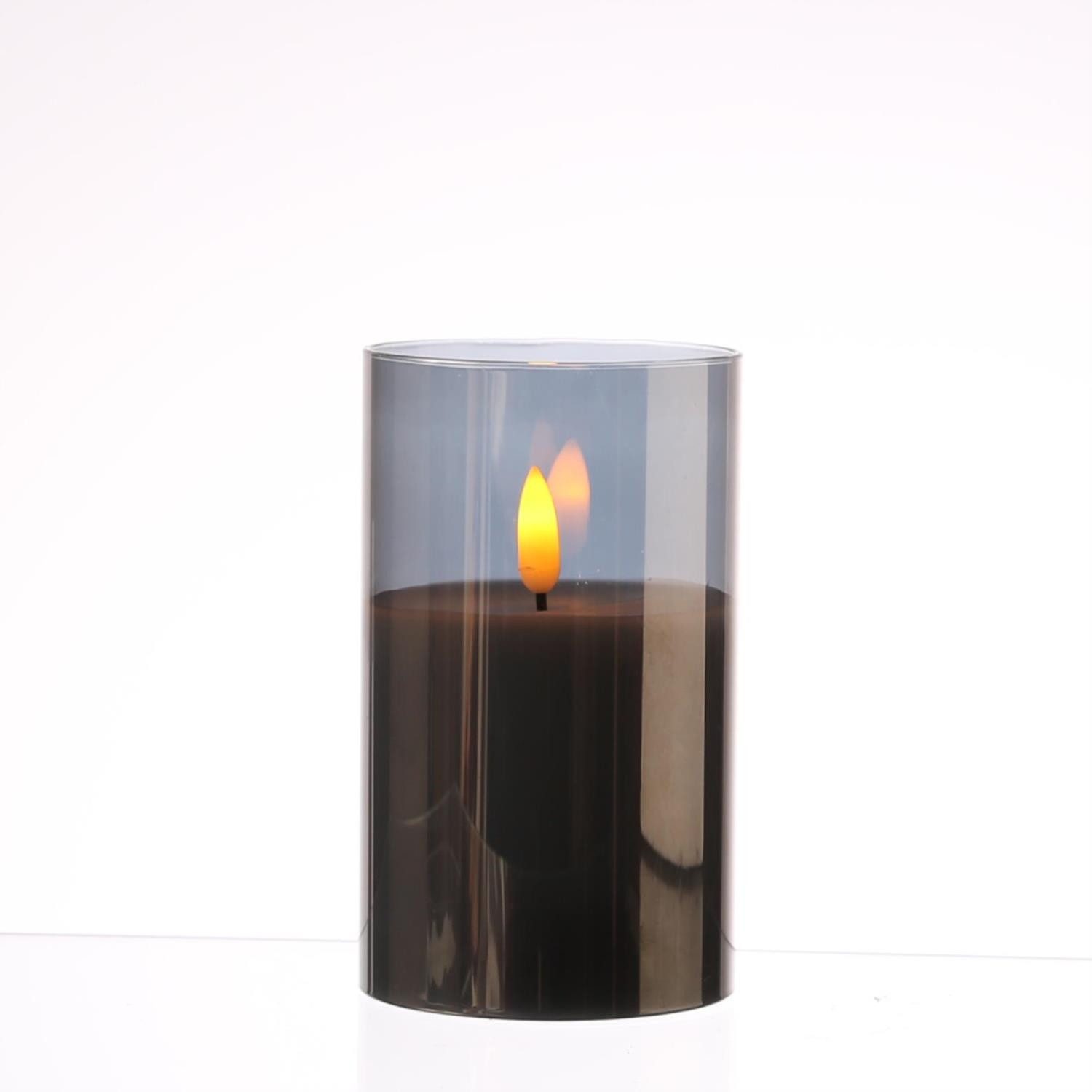 MARELIDA LED-Kerze im Glas Windlicht Echtwachs günstig online kaufen