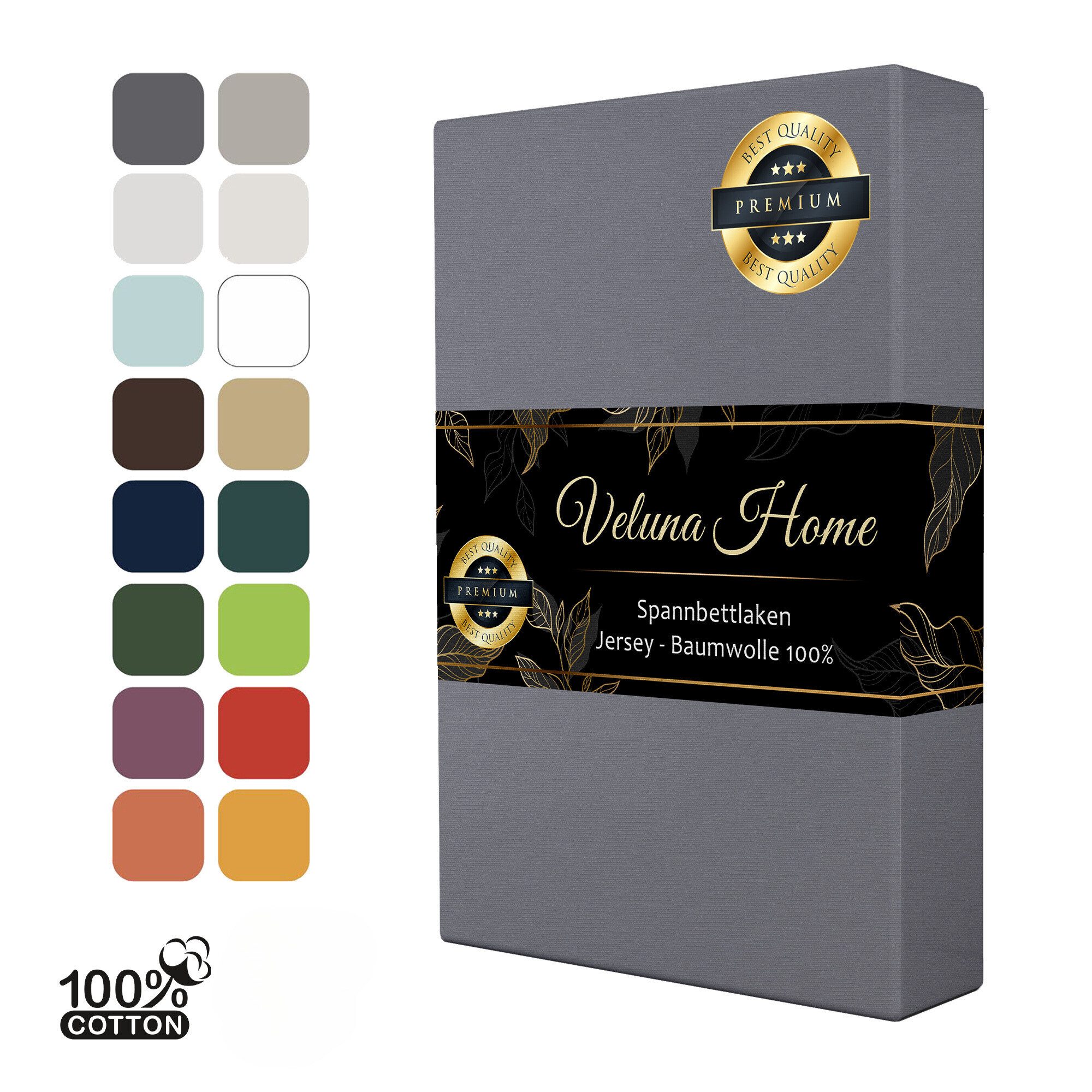 Veluna Home Spannbettlaken Premium Jersey Bettlaken, 150 g/m² Spannbetttuch günstig online kaufen