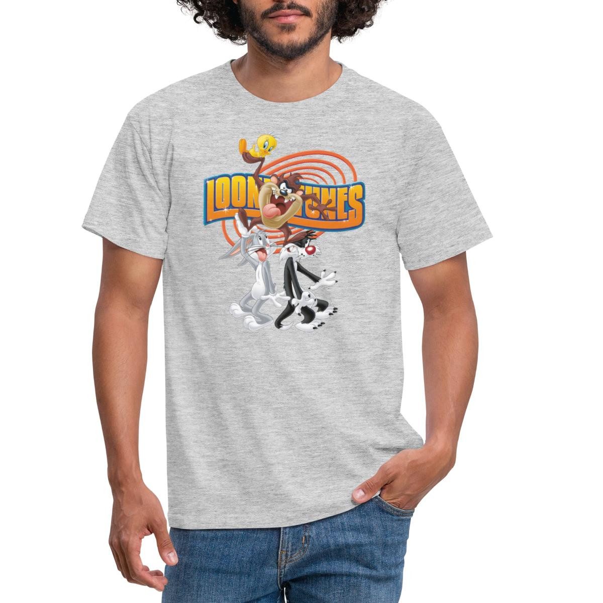 Spreadshirt T-Shirt Looney Tunes Bugs Bunny, Taz, Sylvester & Tweety Männer T-Shirt (1-tlg)