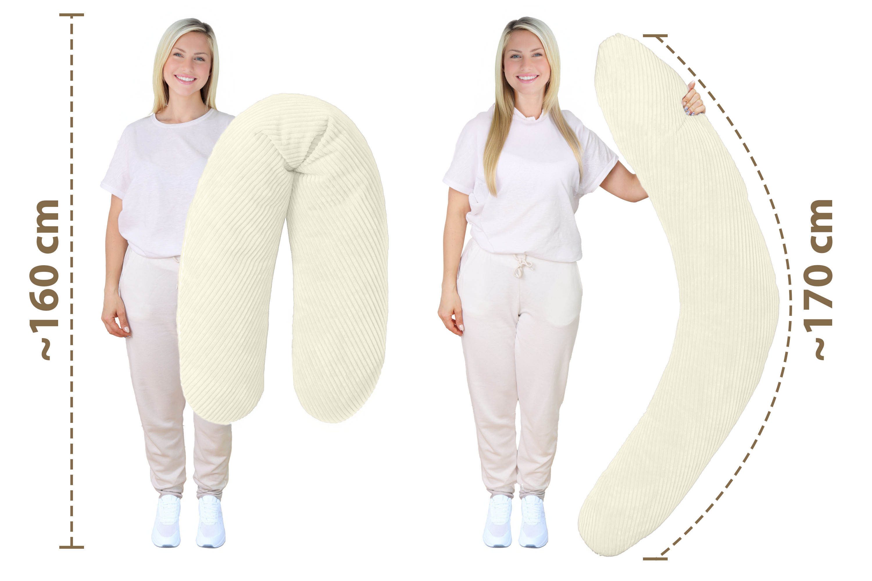 Amilian Stillkissen XXL 170 cm - Schwangerschaftskissen; Seitenschläferkissen, Pregnancy Pillow mit abnehmbarem Bezug, Schlafkissen für Seitenlage, Lagerungskissen für Schwangere & Stillzeit - Stillhilfe