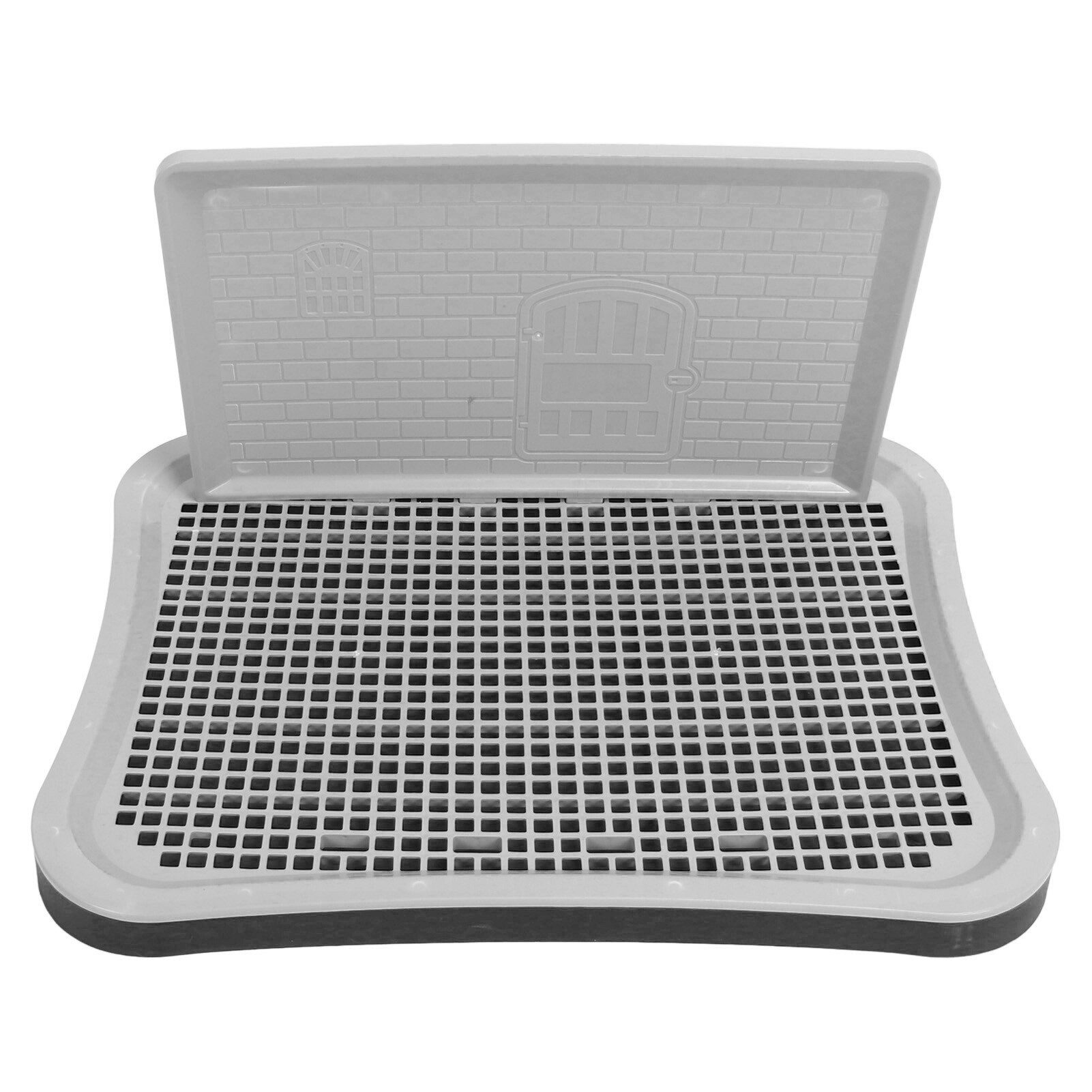 FUROKOY Hundetoilette Hundetoilette für große kleine mittelgroße Hunde, Flachbett mit Wandteddygitter Hundetoilette, 51x38x6cm