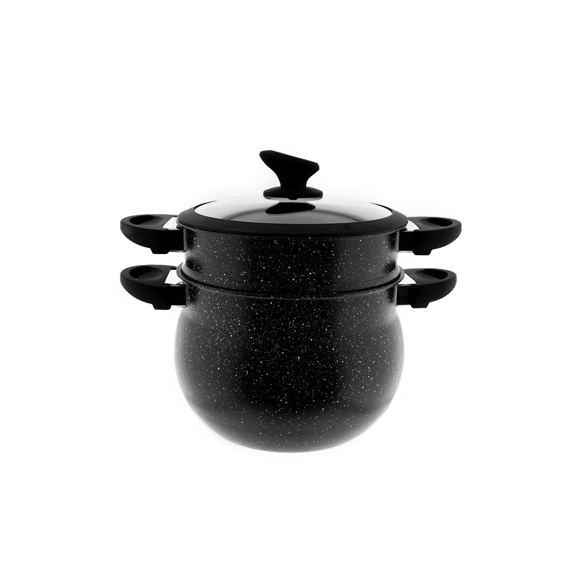 Sunay Kochtopf 3in1 Kochtopf, Marmorbeschichteter Dampfgarer Couscoussier 6/ 8/ 12 L, ideal für Kochen, perfekt für Haushalt