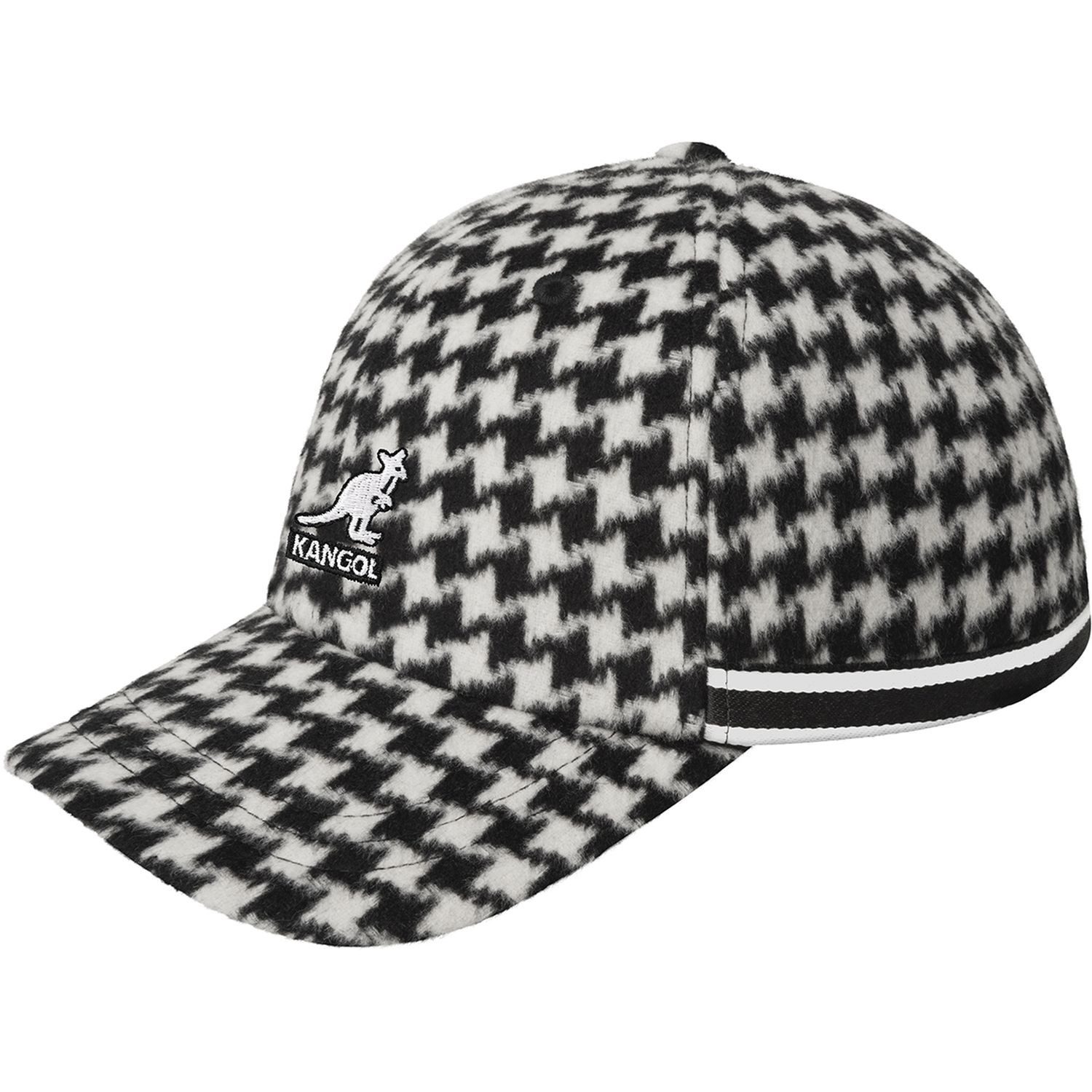 Kangol Schiebermütze Baseball Cap mit Hahnentrittmuster in Filzoptik