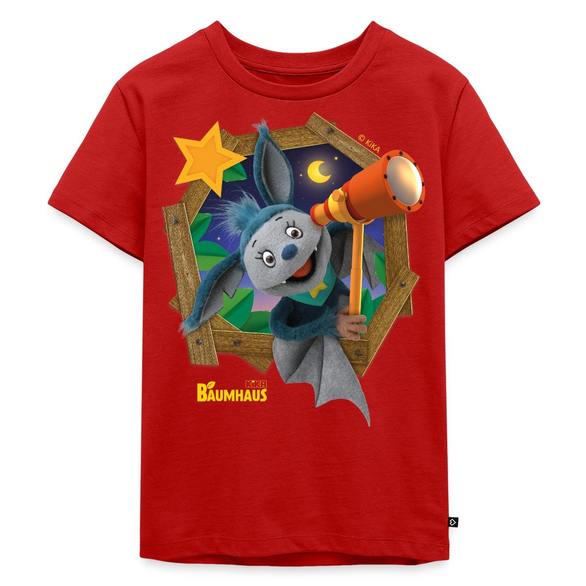 T-Shirt KiKA-Baumhaus Mit Fidi Guckt Aus Dem Fenster Kinder Premium T-Shirt