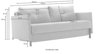 INNOVATION LIVING ™ Schlafsofa Cubed, Klappsofa mit gepolsterten Armlehnen