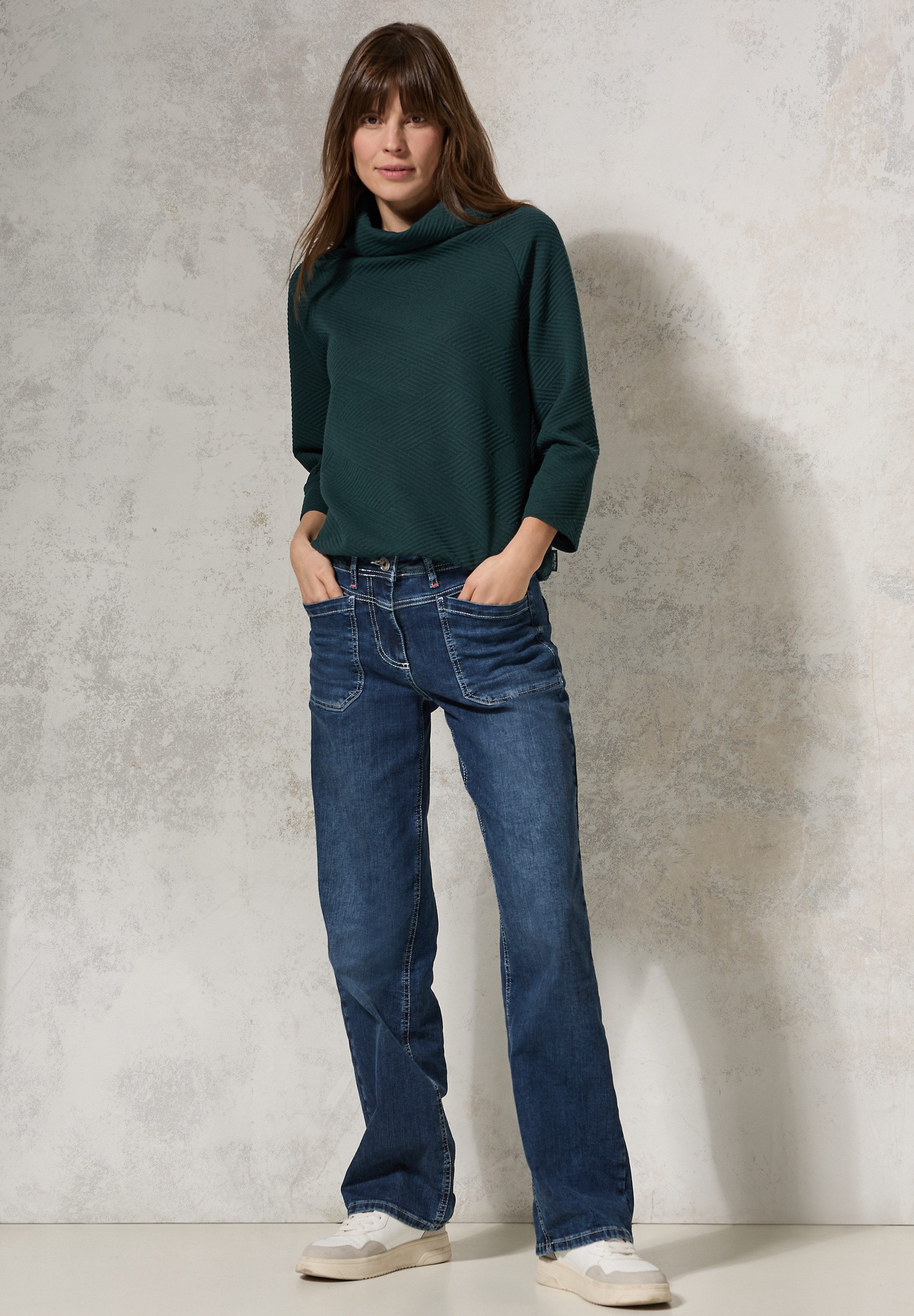 CECIL Rollkragenshirt mit 3/4 Ärmeln