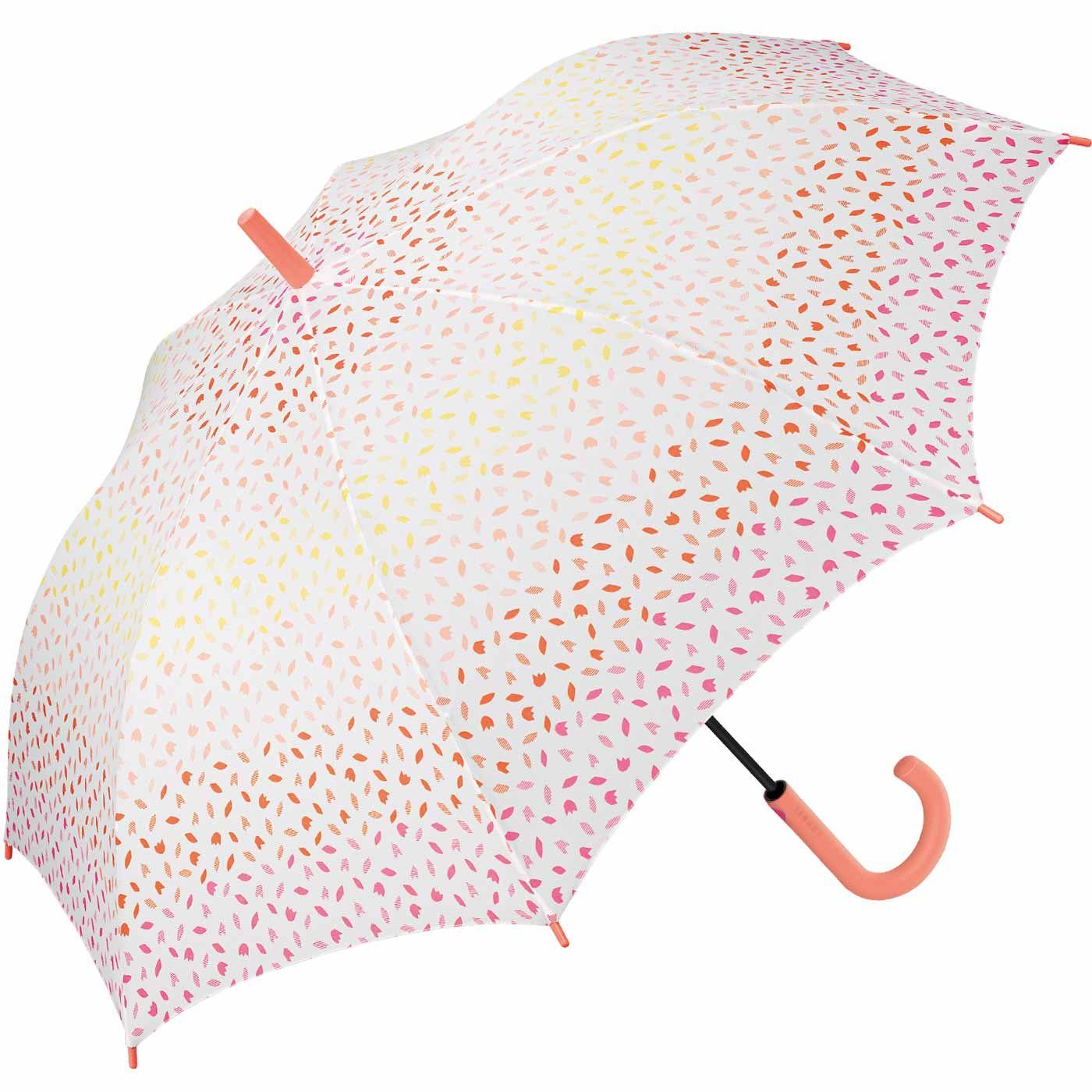 für Blütenblätter mit zarte Auf-Automatik, großer farblicher Damen Regenschirm orange in Abstufung Esprit Langregenschirm