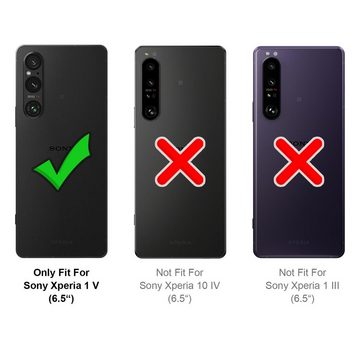 CoolGadget Handyhülle Carbon Handy Hülle für Sony Xperia 1 V 6,5 Zoll, robuste Telefonhülle Case Schutzhülle für Xperia 1 V 2023 Hülle