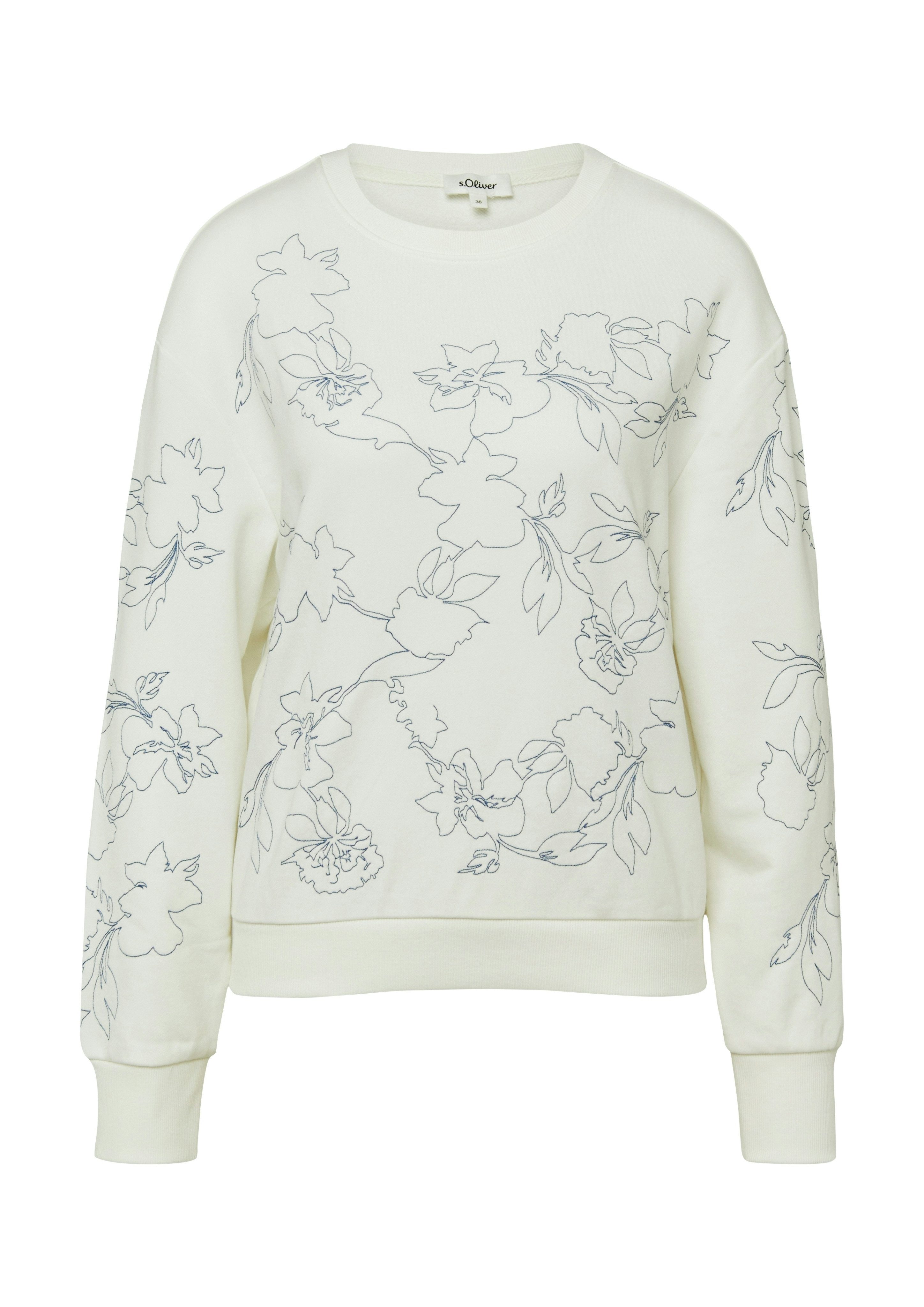 s.Oliver Sweater mir floraler Stickerei – Bild 4 von 4