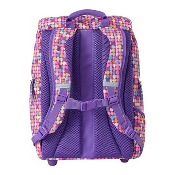 LEGO® Schulranzen Outbag (Set, inkl. gefülltem Federmäppchen und Turn-/Sportbeutel), Lego Friends Confetti Pink Violett bunte Punkte