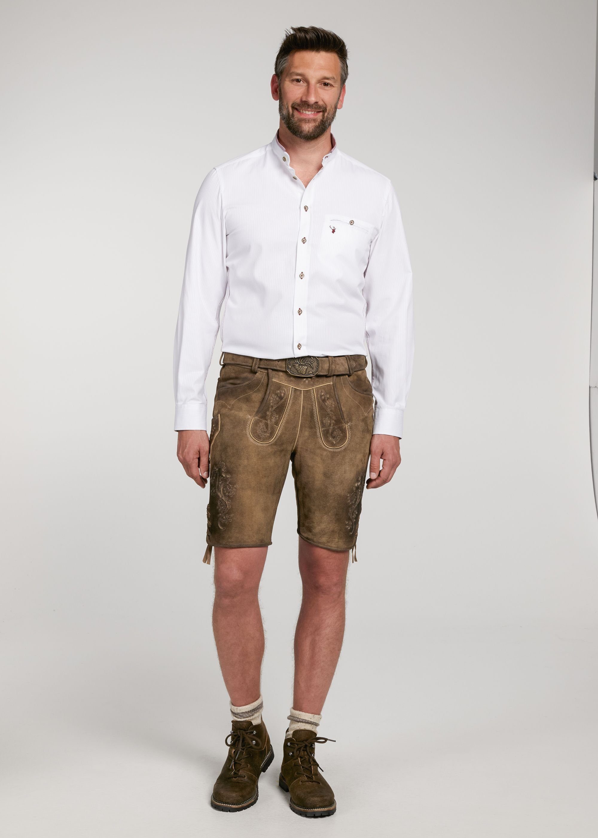 Spieth & Wensky Shorts Lederhose Wagnun mit Beinschnürung
