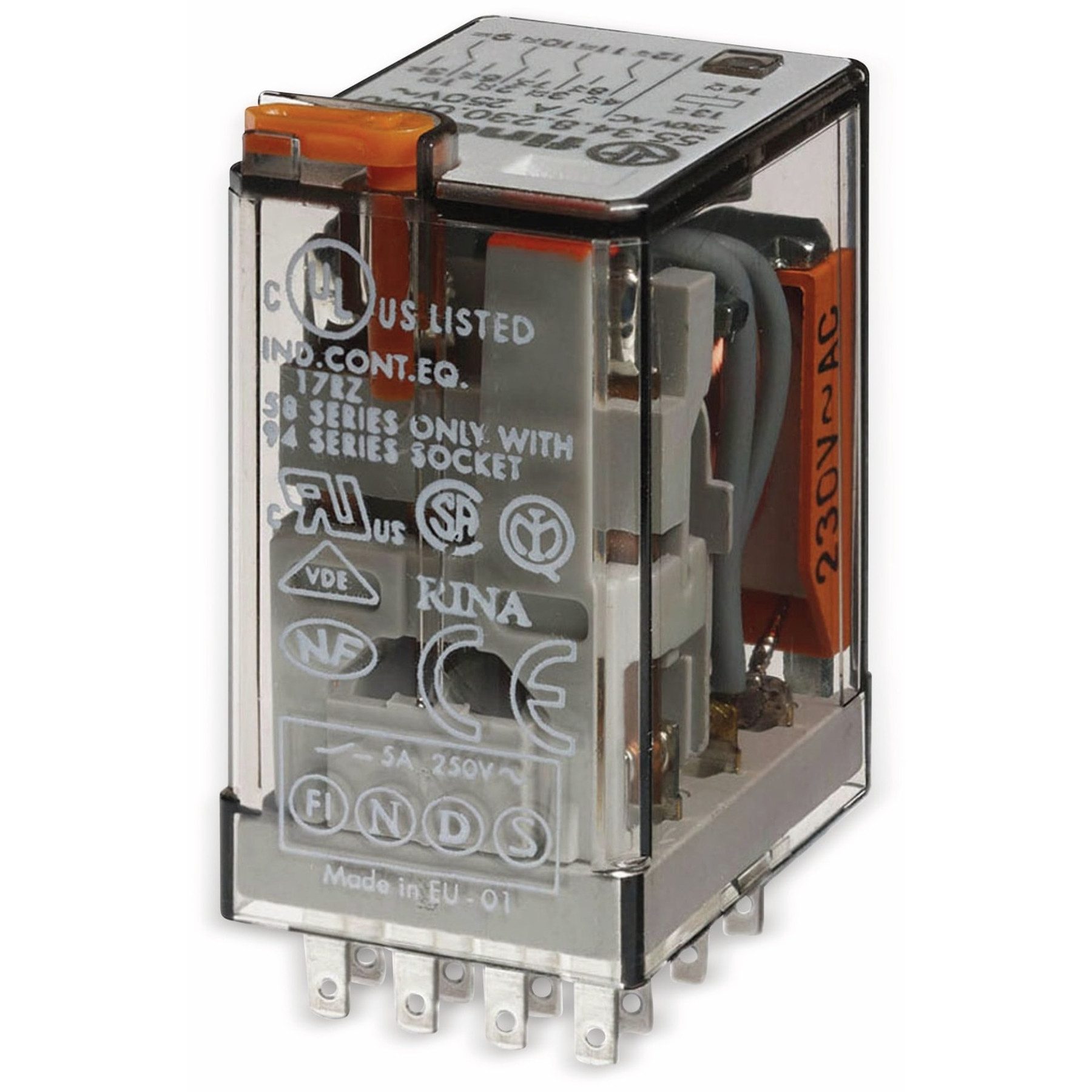 finder Relais-Modul FINDER Relais F 55.34, 230 V~, 4xUM, 7 A, mechanische Anzeige