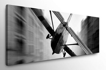 möbel-direkt.de Leinwandbild Bilder XXL Flugzeug in Stadt Wandbild auf Leinwand