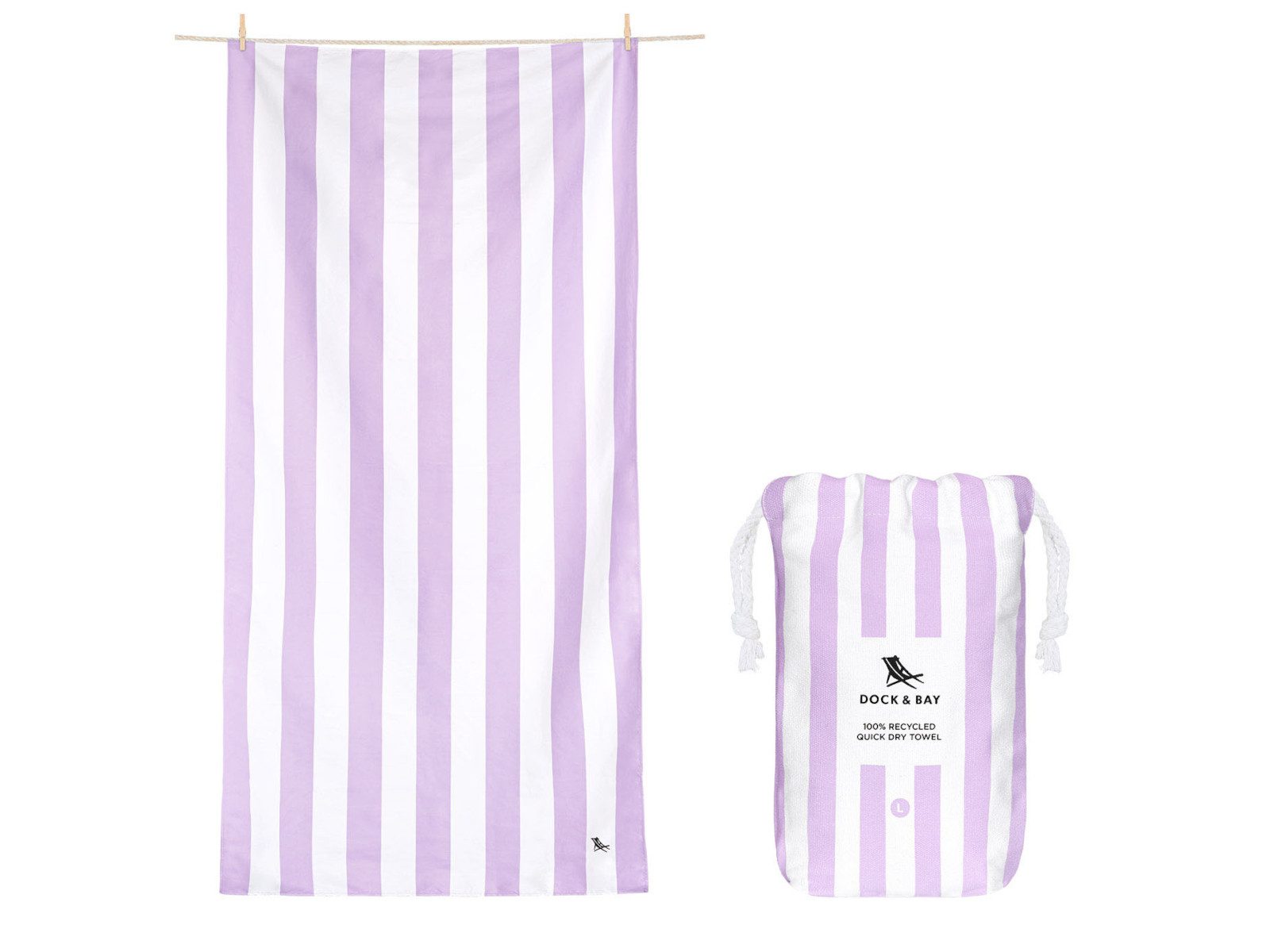 Dock & Bay LTD c/o Strandtuch Beach Towel L Lombok Lilac 160x90cm, Polyester (TOWLB-CAB-LG-LTPPL-R)