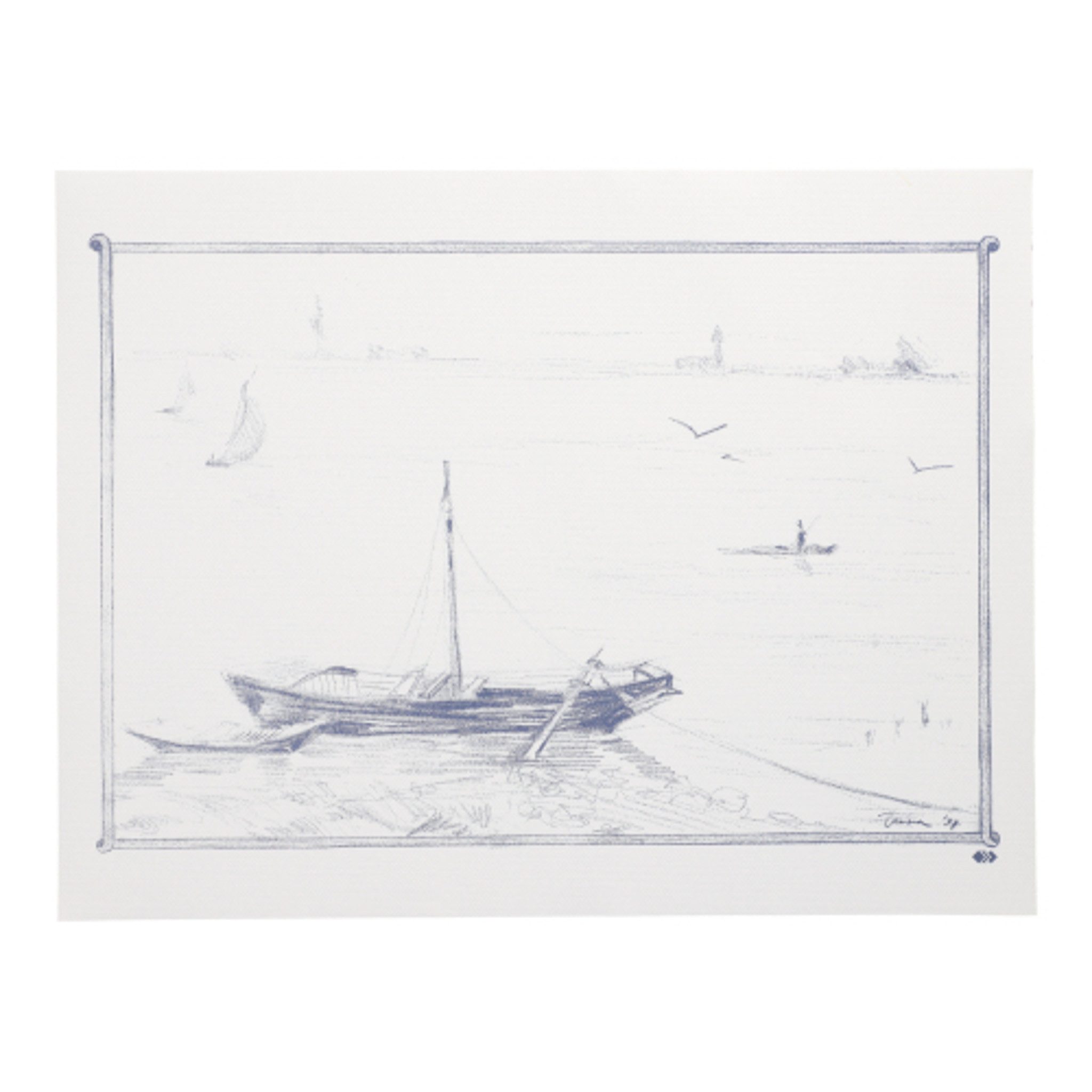 PAPSTAR Platzset, Tischsets aus Papier 40x30cm Ruderboot Motiv 100 Stück Weiß