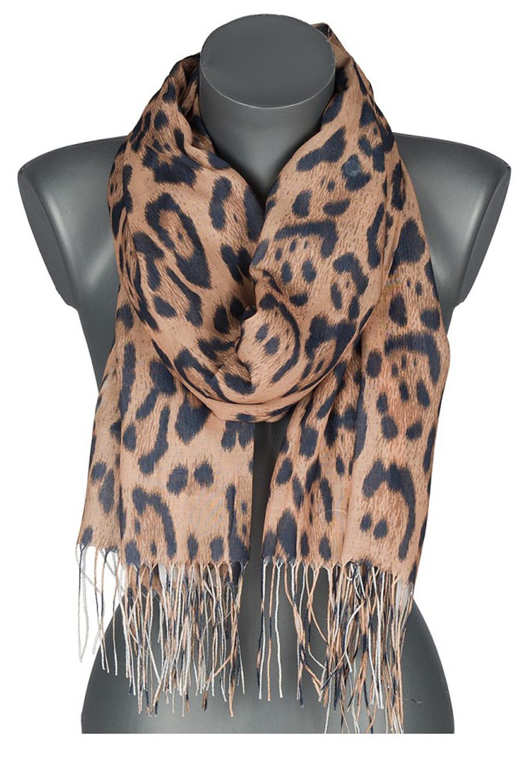 chic4home Schal Color Flow, (1-St. 1-teilig), sommerlicher Damen Schal mit Raubtiermuster