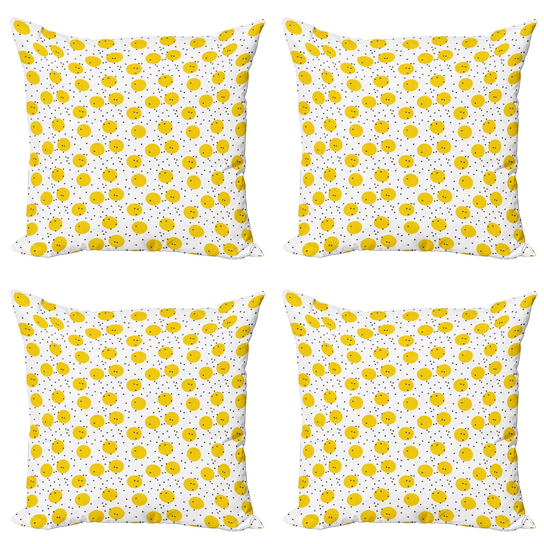 große Stück), und Accent Doppelseitiger Abakuhaus Kissenbezüge Digitaldruck, Weiß Modern Gelb (4 Kreise