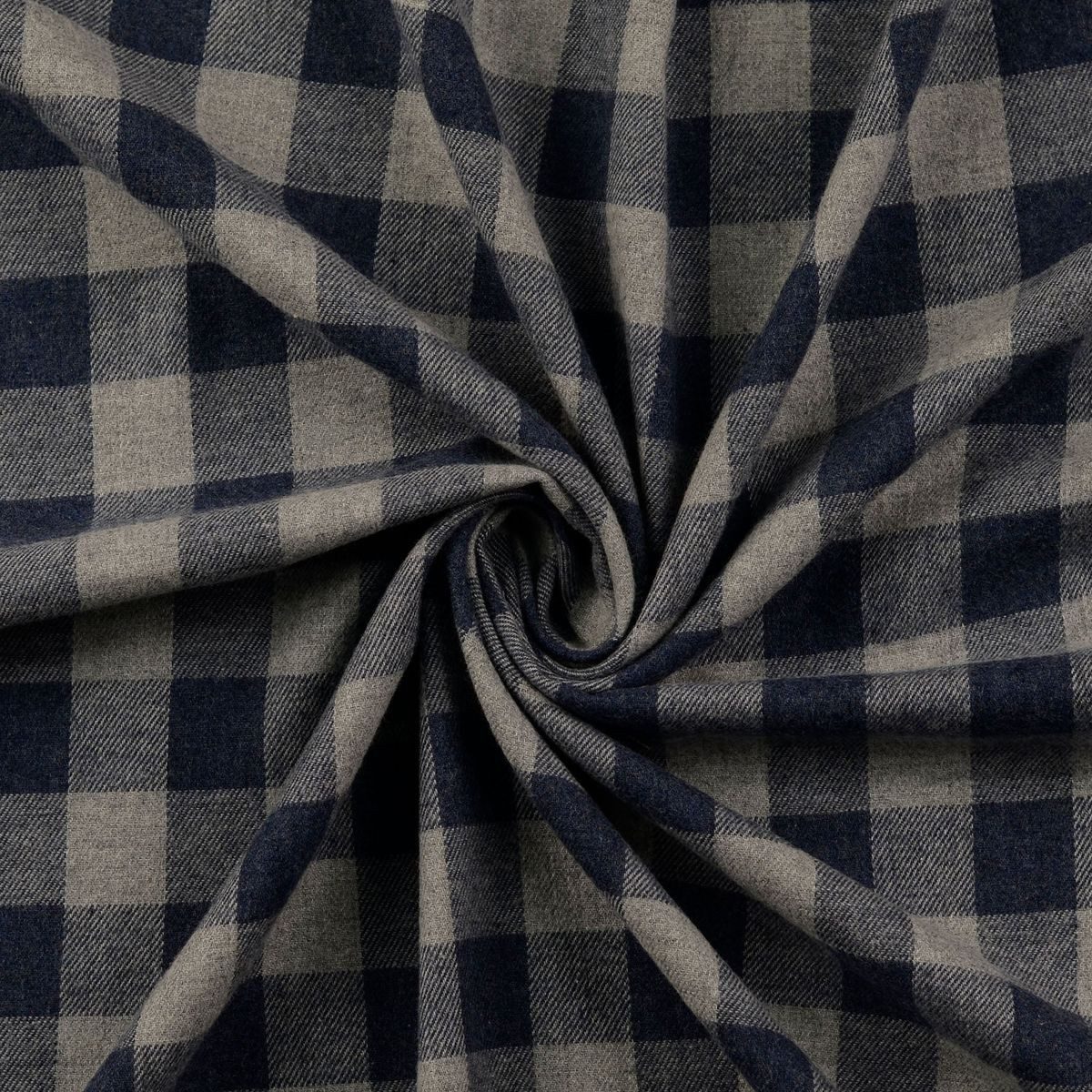 SCHÖNER LEBEN. Stoff Flanell Stoff Meterware aus Baumwolle garngefärbt Karo blau 144cm, allergikergeeignet,atmungsaktiv,pflegeleicht