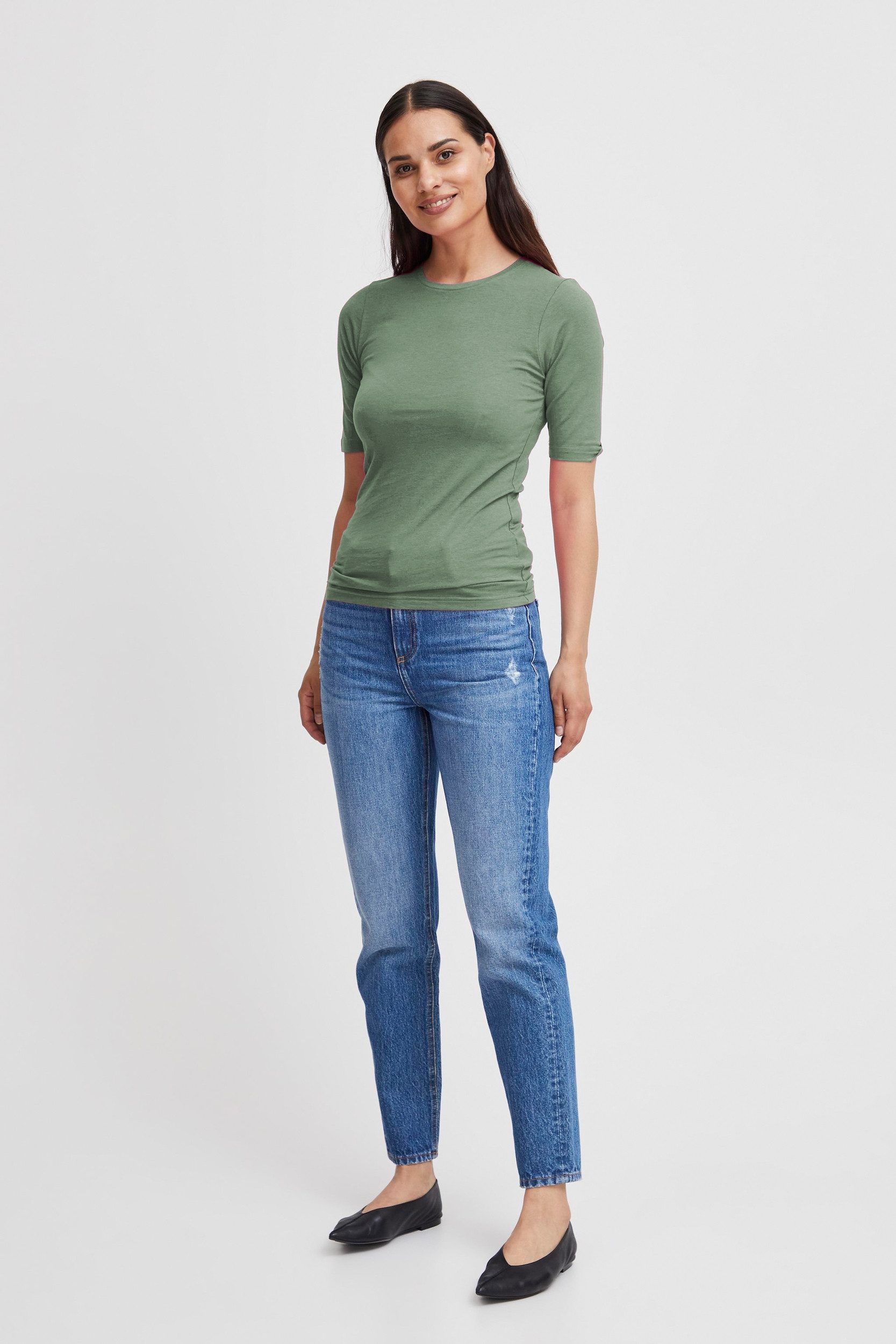 b.young T-Shirt Slim Fit Ellenbogen-Länge Rundhalsausschnitt BYPAMILA TSHIR günstig online kaufen